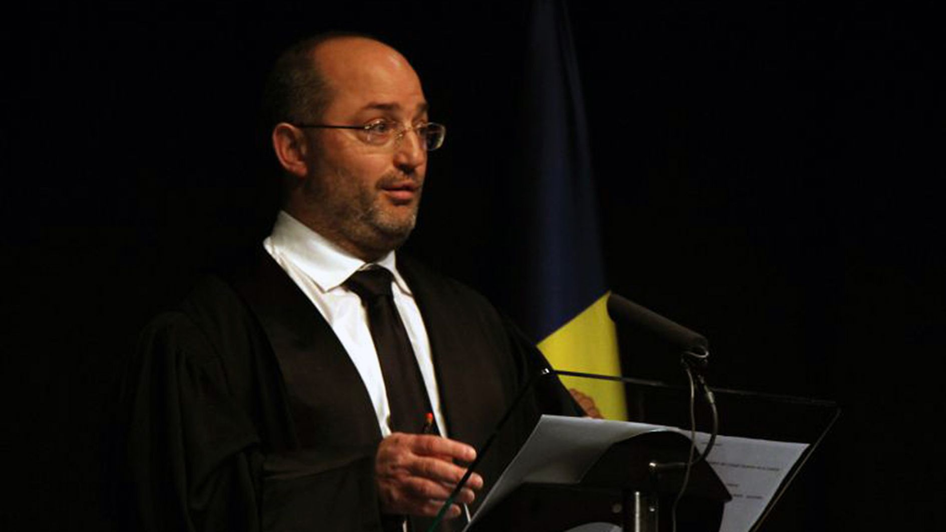 Alfons Alberca durant el discurs en l'obertura d'un any judicial.