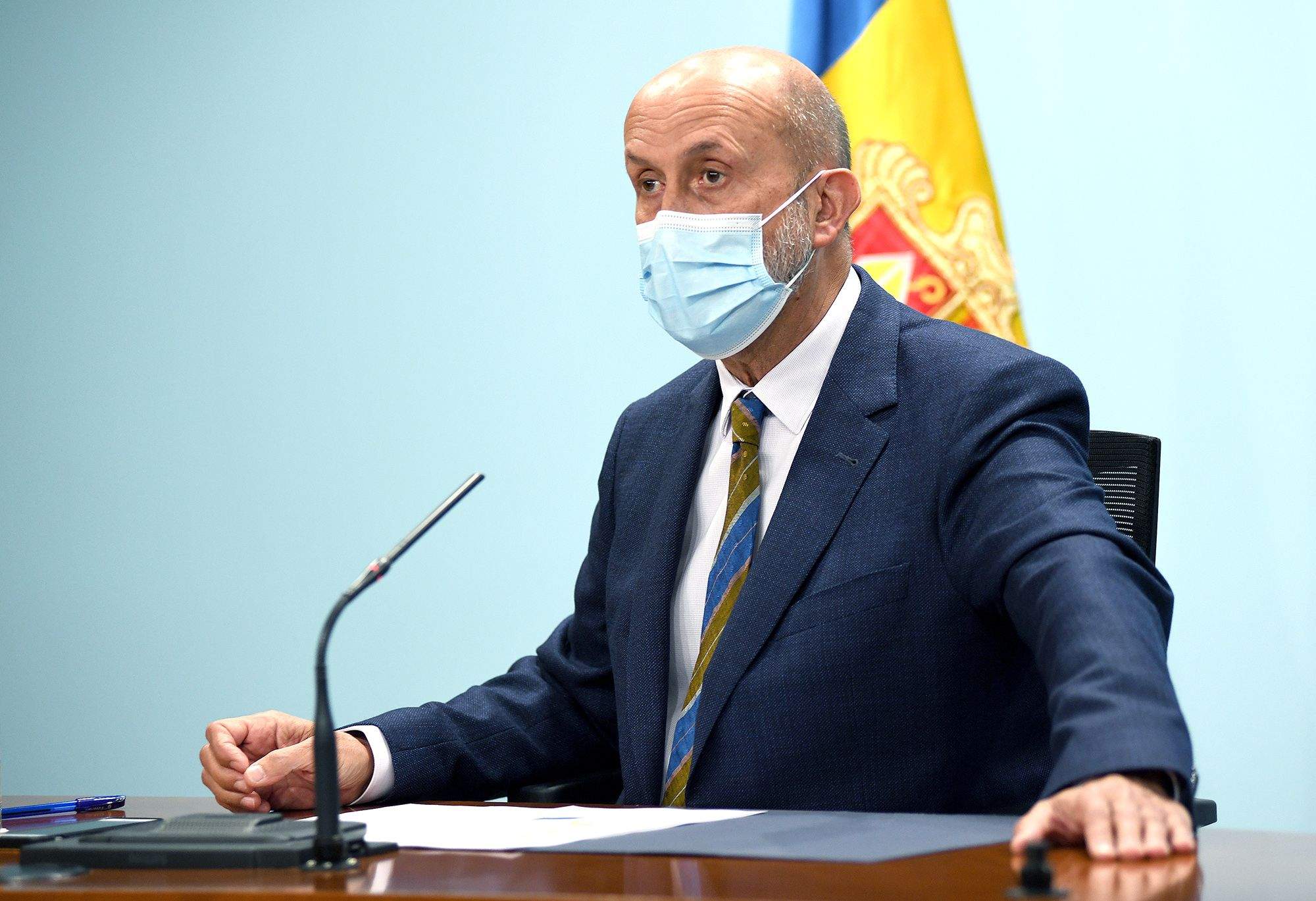 El ministre de Salut a la roda de premsa d'avui.