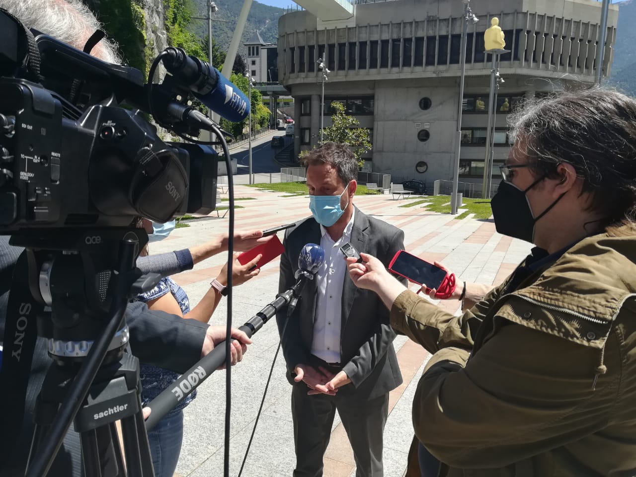 El president del grup parlamentari socialdemòcrata, Pere López aquest dilluns.