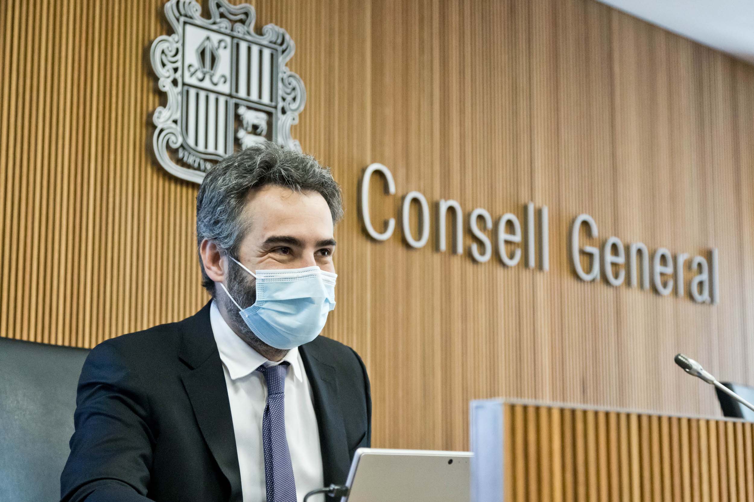 El ministre de Finances, Eric Jover, durant la compareixença d'aquest dijous al Consell General.