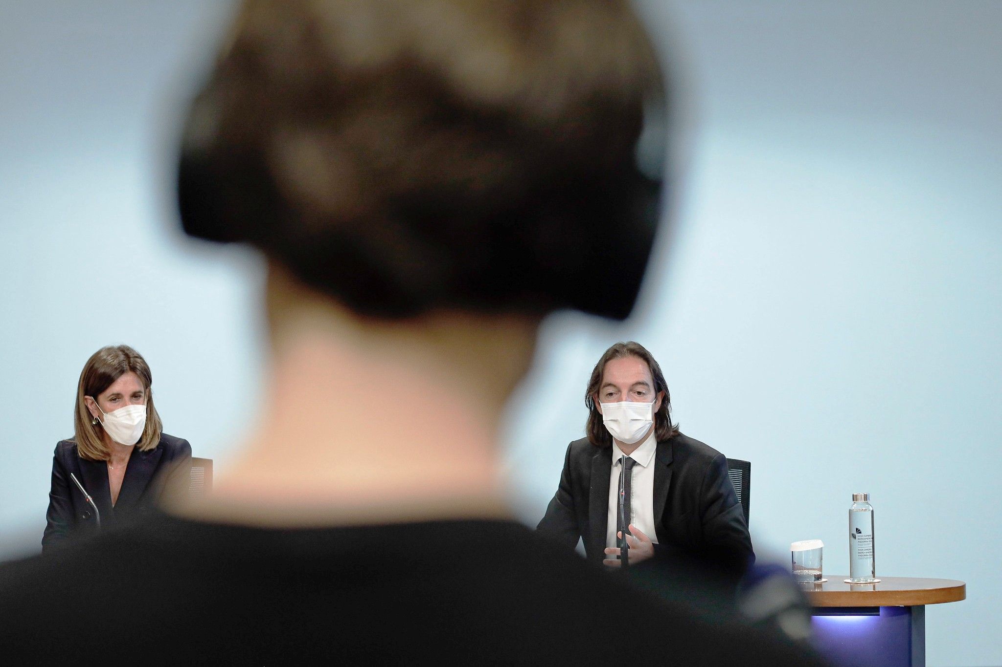 Vilarrubla i Riba durant la roda de premsa d'aquest dimarts.