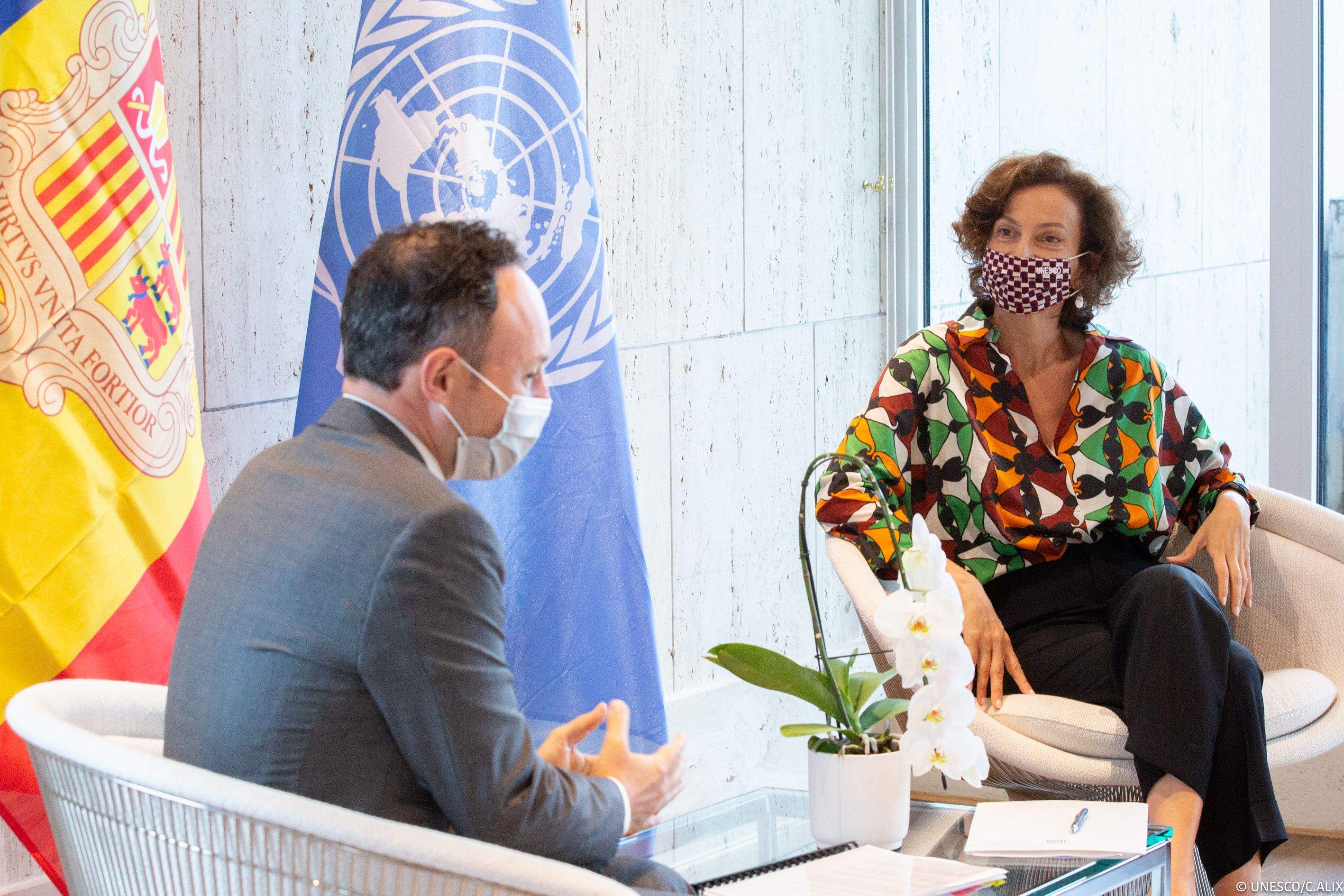 Espot i Azoulay, a la seva trobada a la UNESCO