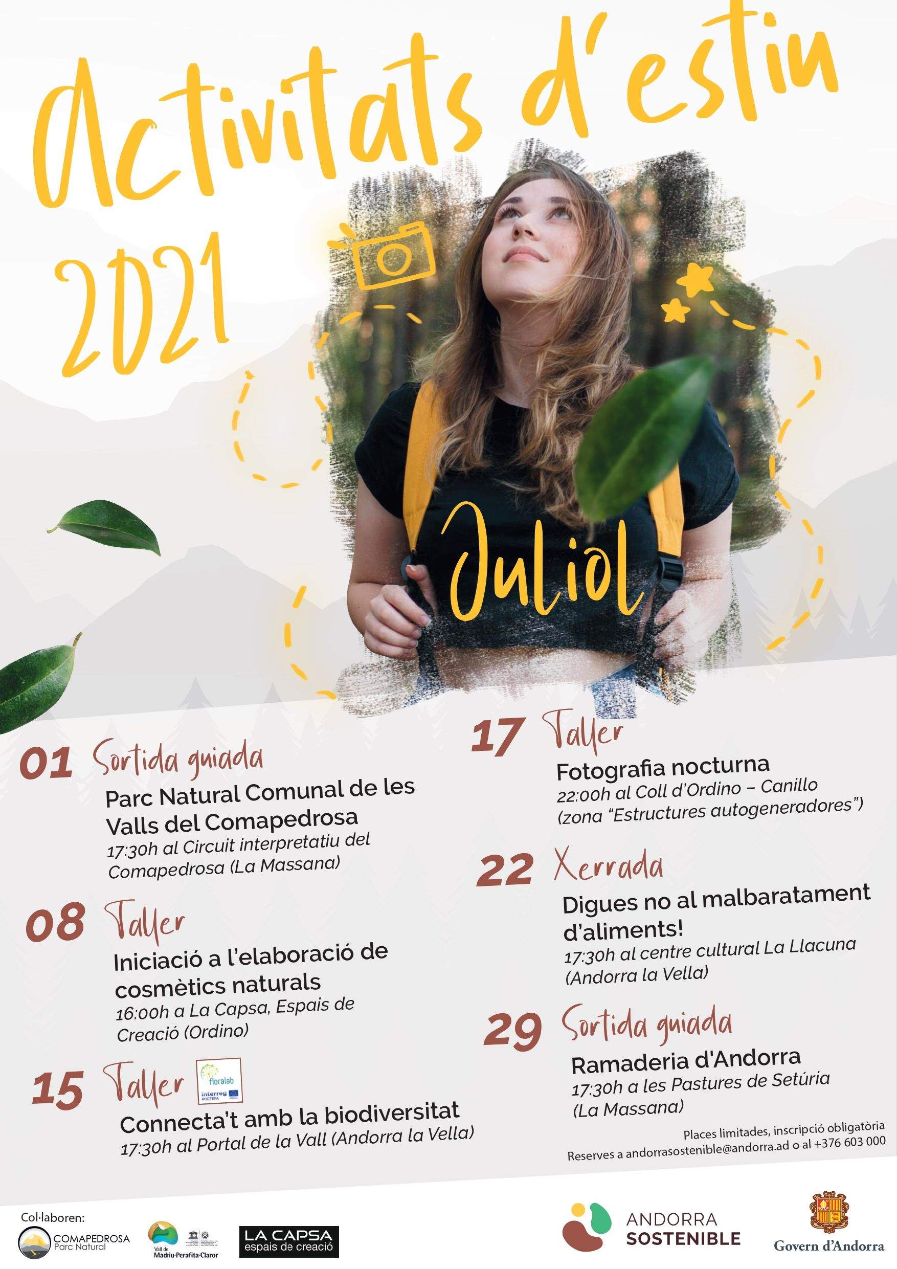 Cartell activitats d'estiu d'Andorra Sostenible