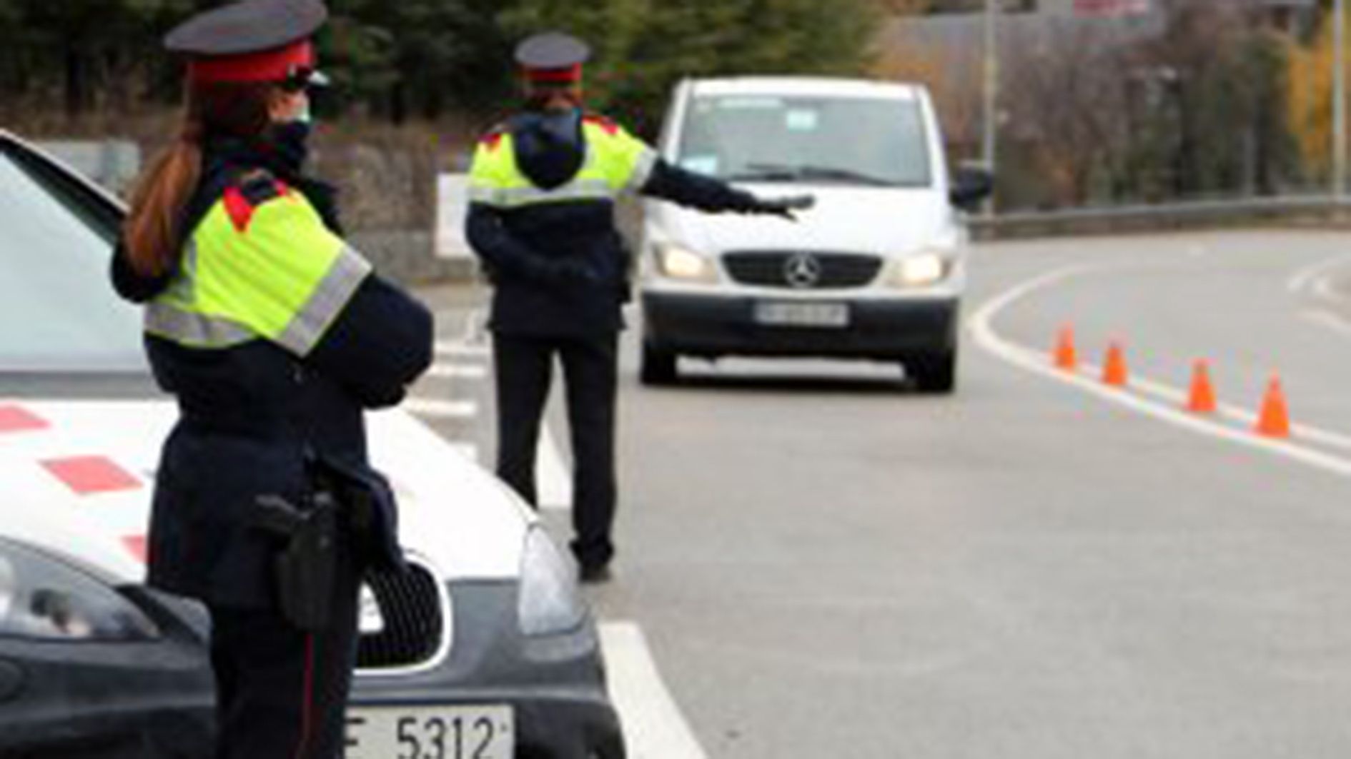 Un control de trànsit dels mossos.