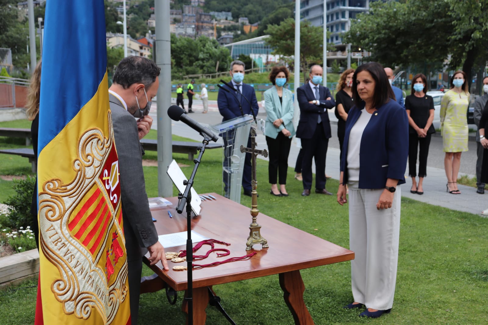Trini Marín duran la presa de jurament, aquesta tarda al Clot d'Emprivat.