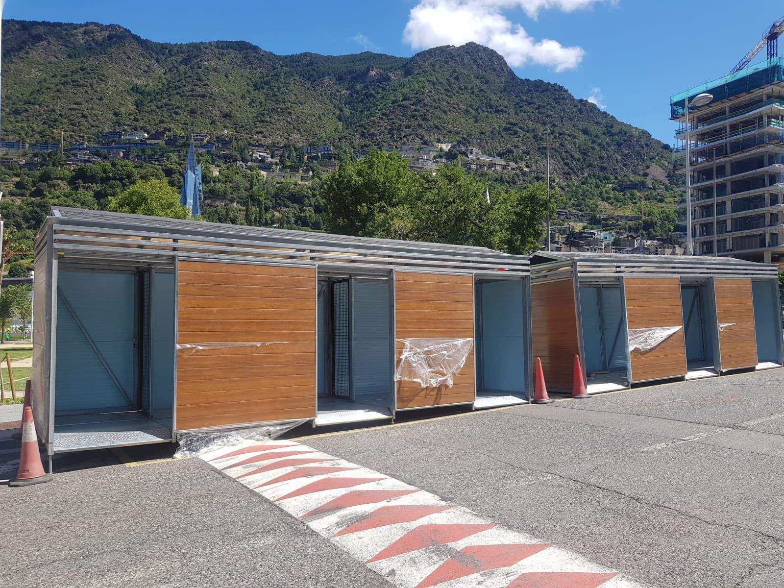 Els mòduls que han arribat aquest dimecres i s'instal·laran durant la jornada de dijous.