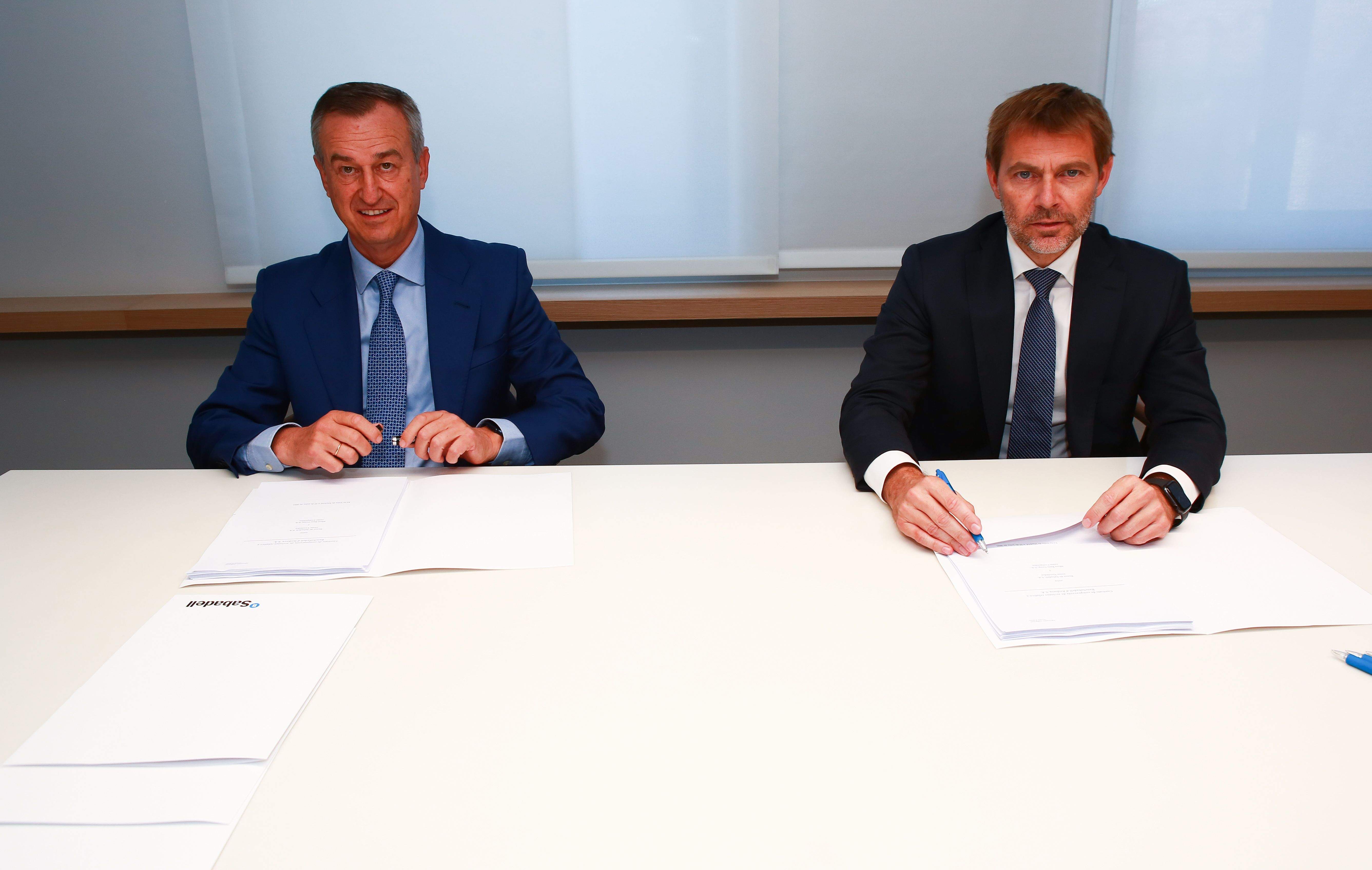 César González-Bueno i Lluís Alsina (dreta), els CEO de Banc Sabadell i Lluís Alsina.