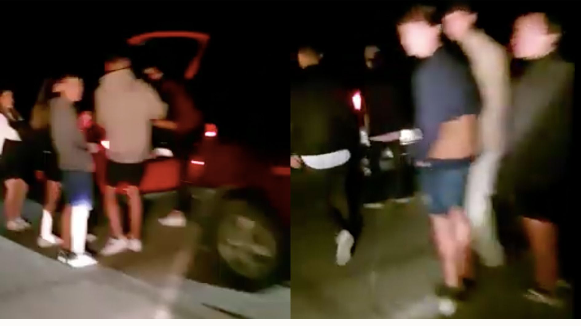 Dues captures d'una gravació en vídeo que van fer alguns dels veïns indignats.