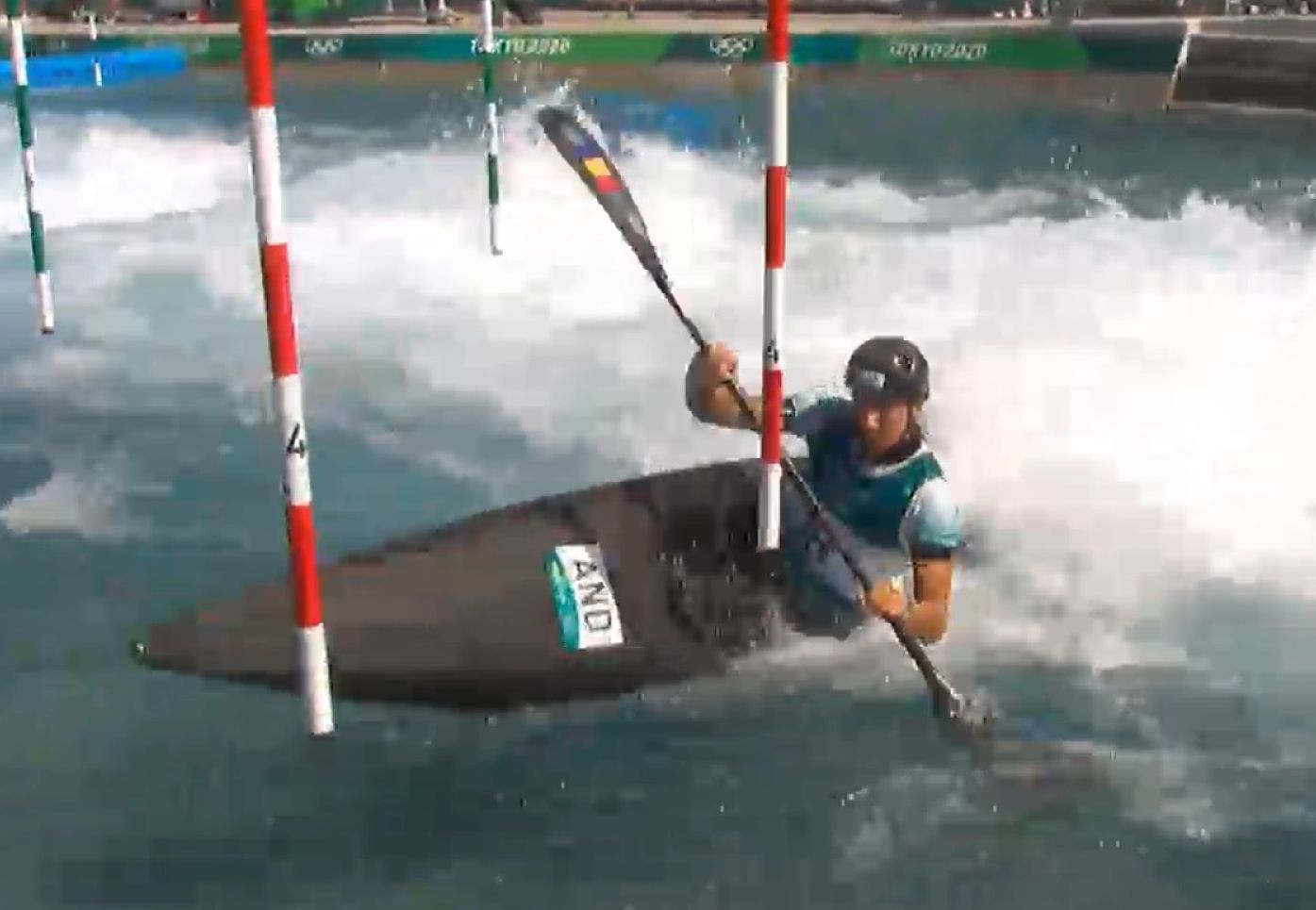 Dòria, en un moment del descens.