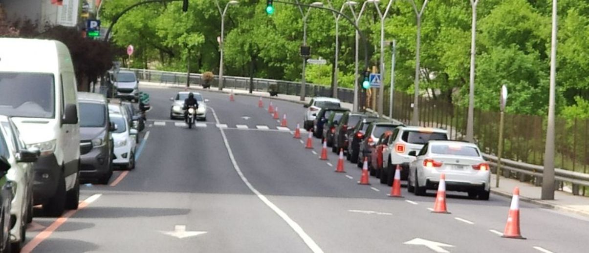 El doble carril durant la prova pilot del 15 de maig.