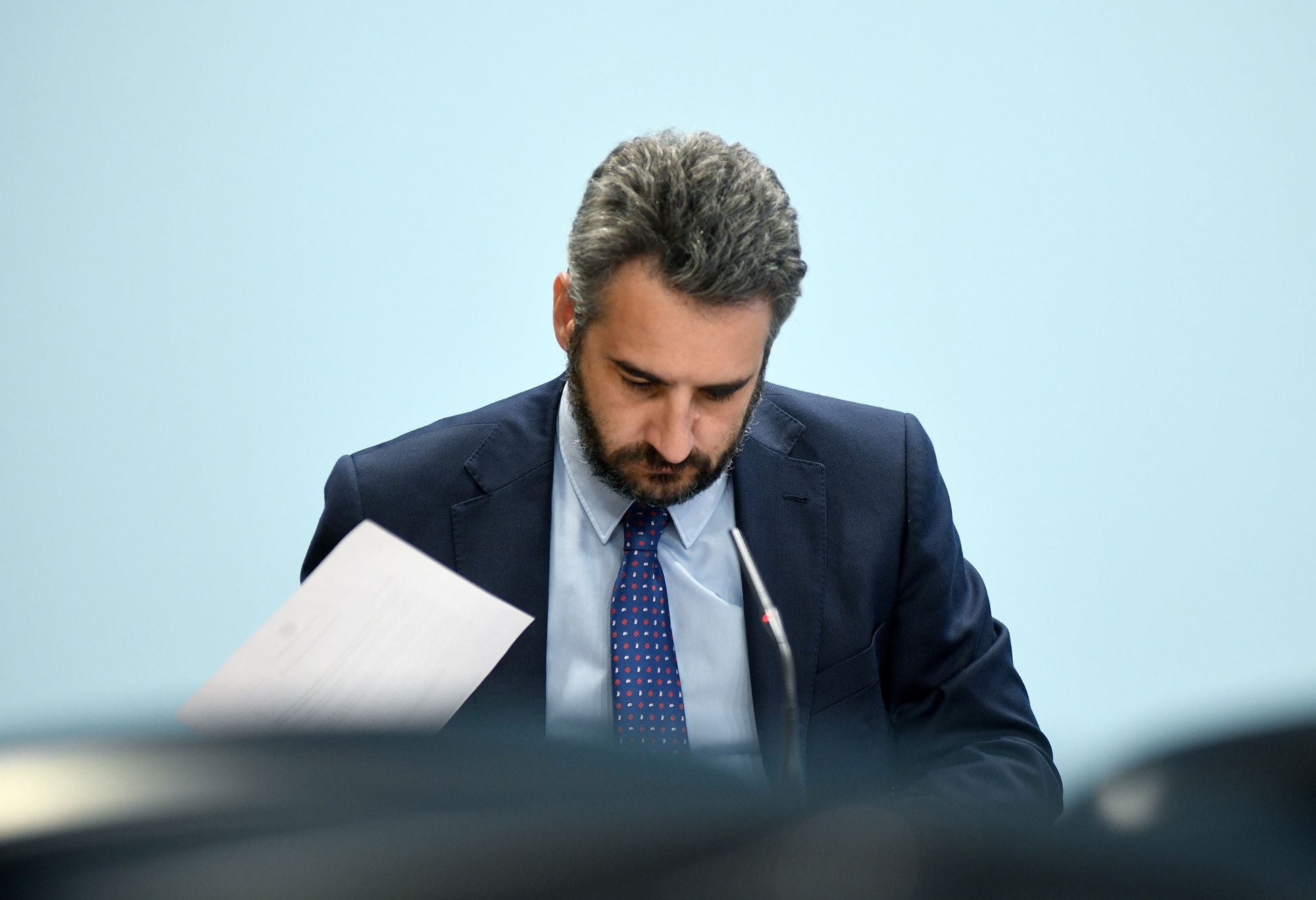 El ministre portaveu, Eric Jover durant la roda de premsa d'aquest dimecres.