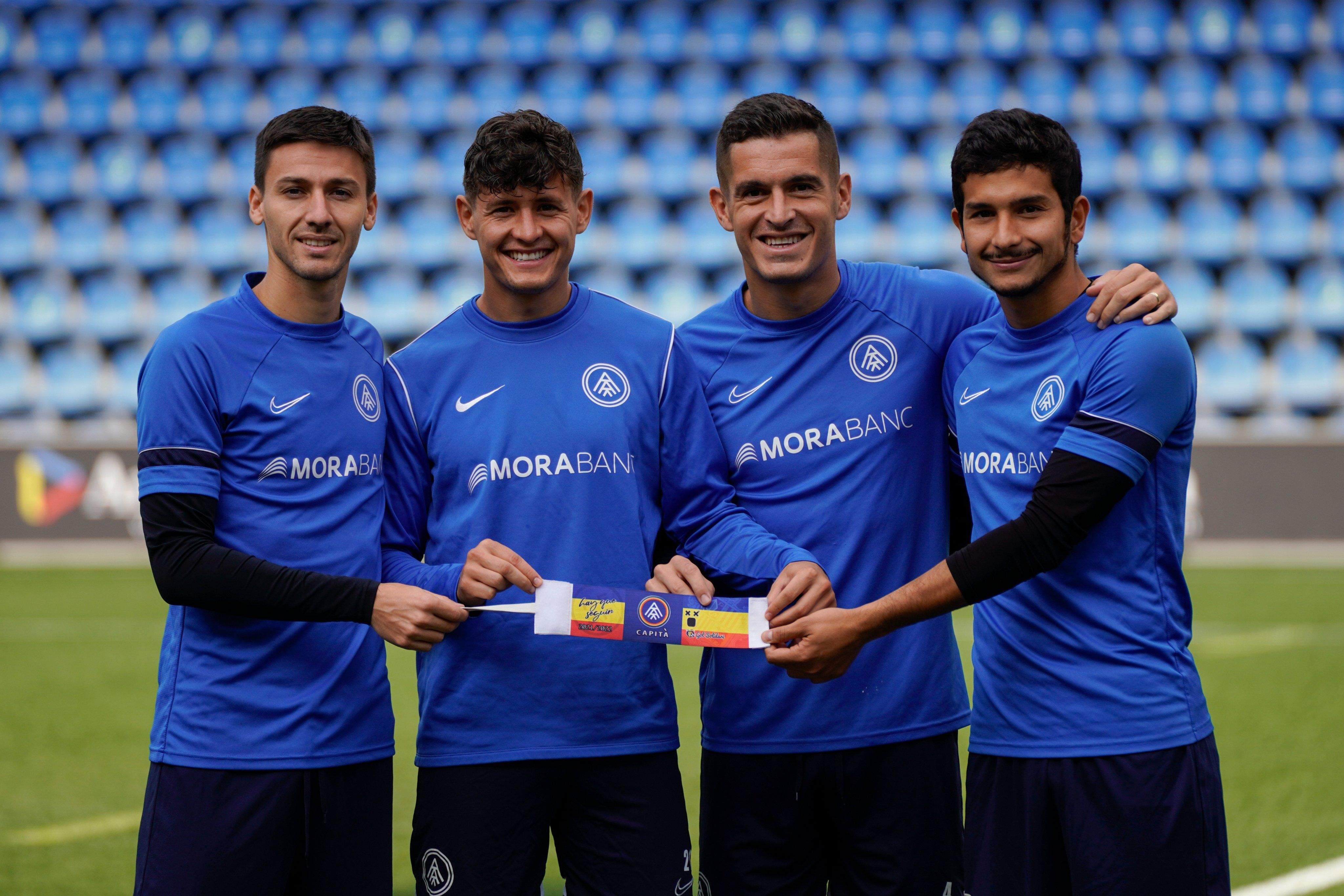 Els quatre capitants de l'FC Andorra per aquesta temporada.