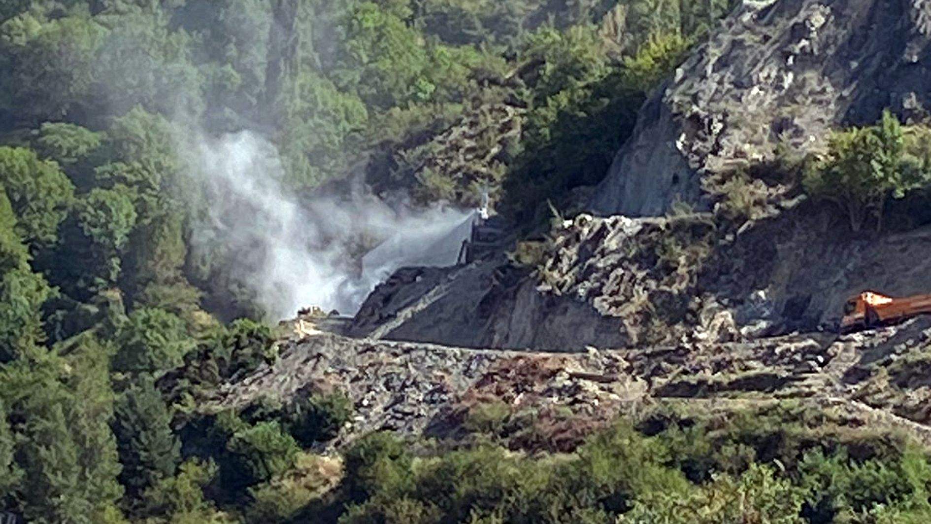 Fumera de polsim aquest matí a la zona on s'està fent el desmunt.