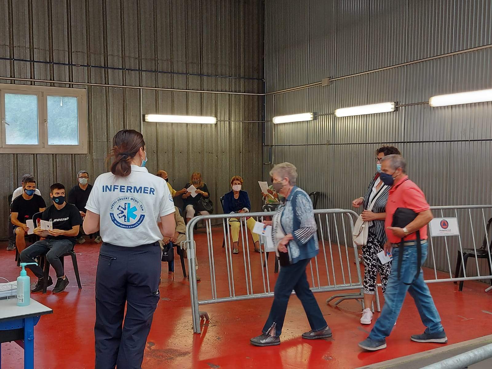 Represa de la vaccinació a la plaça de Braus d'Andorra la Vella.