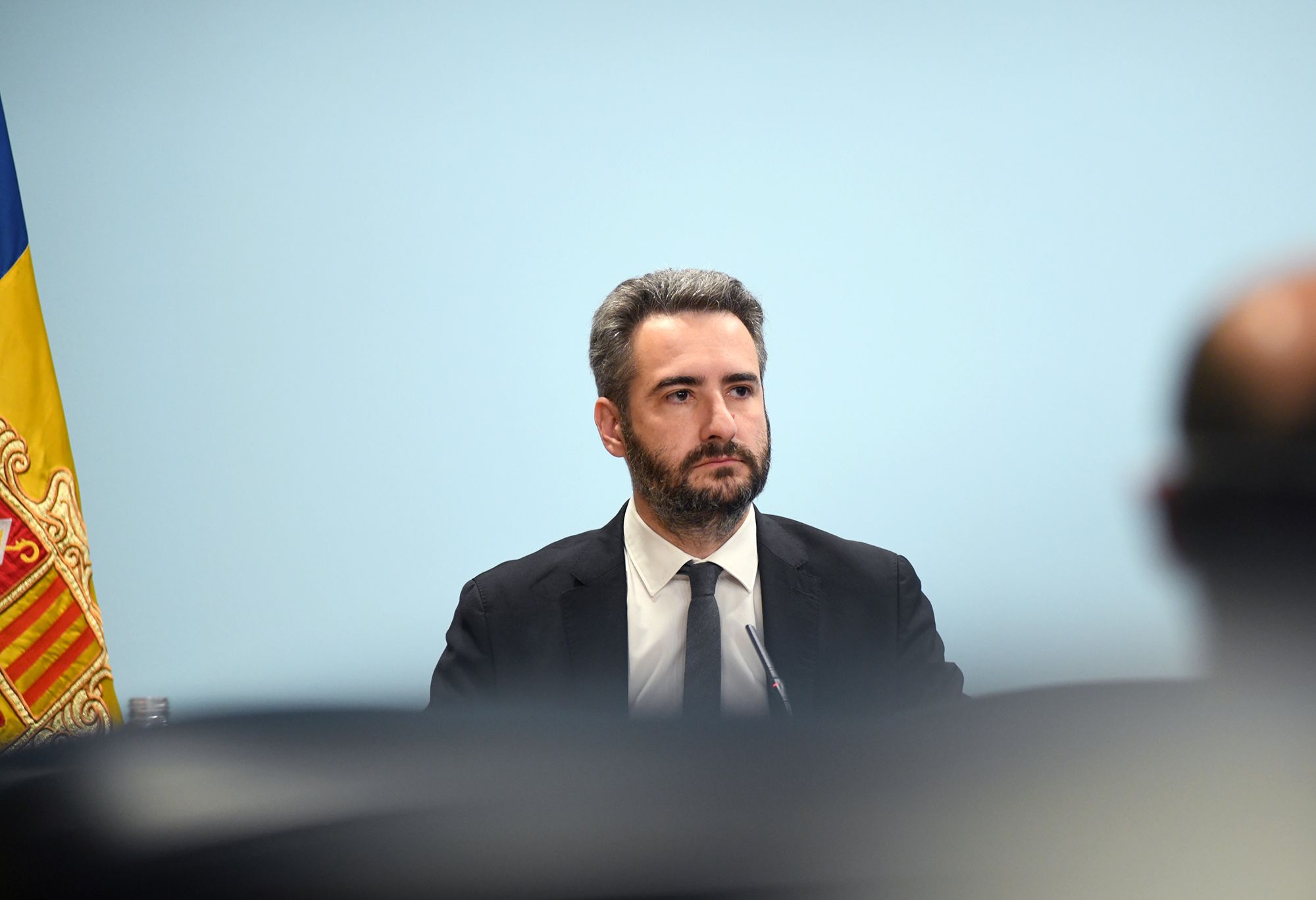 El ministre portaveu, Eric Jover, a la roda de premsa d'avui dijous