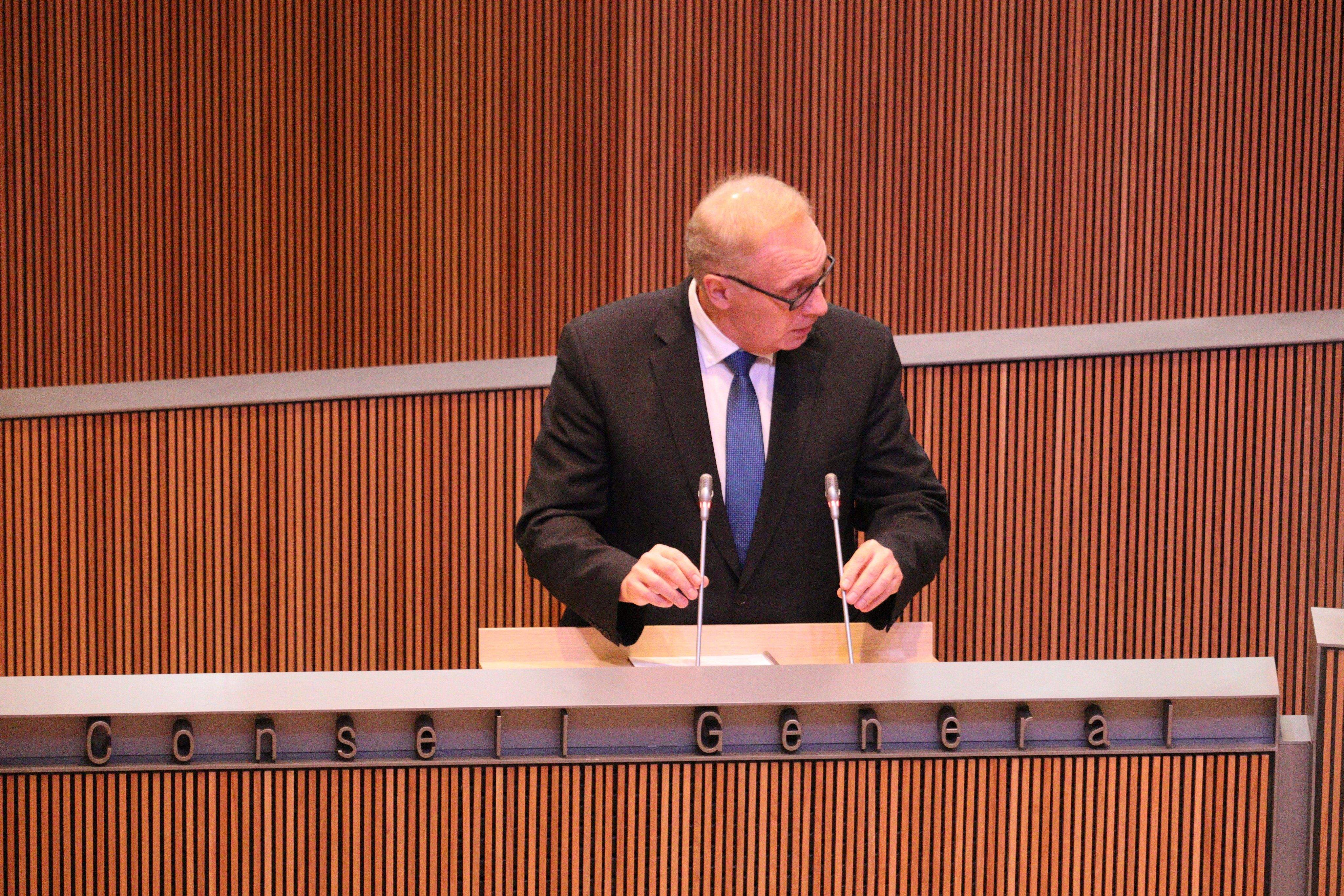 Josep Pintat, durant la seva intervenció.