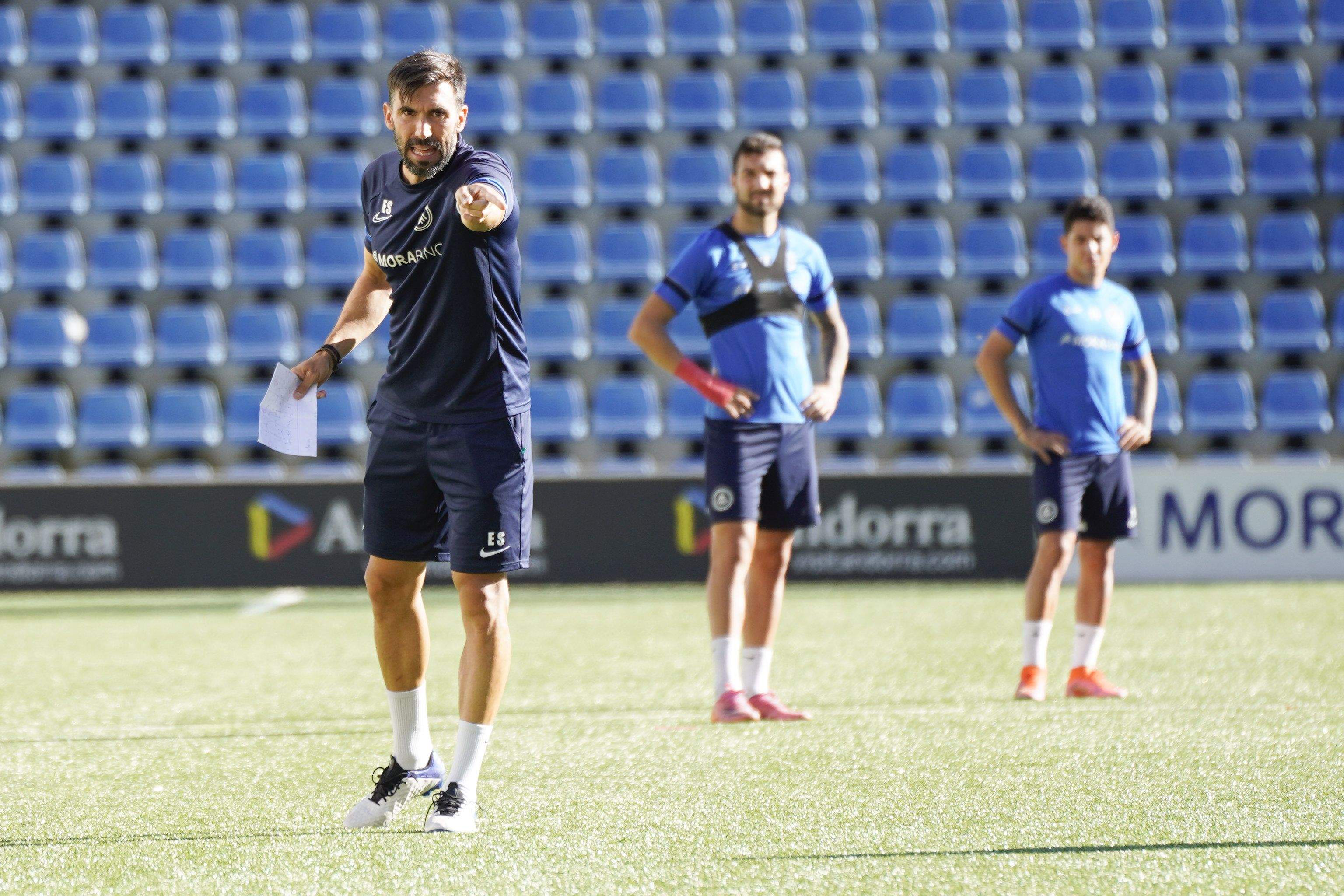 Sarabia, durant l'entrenament d'aquest divendres.