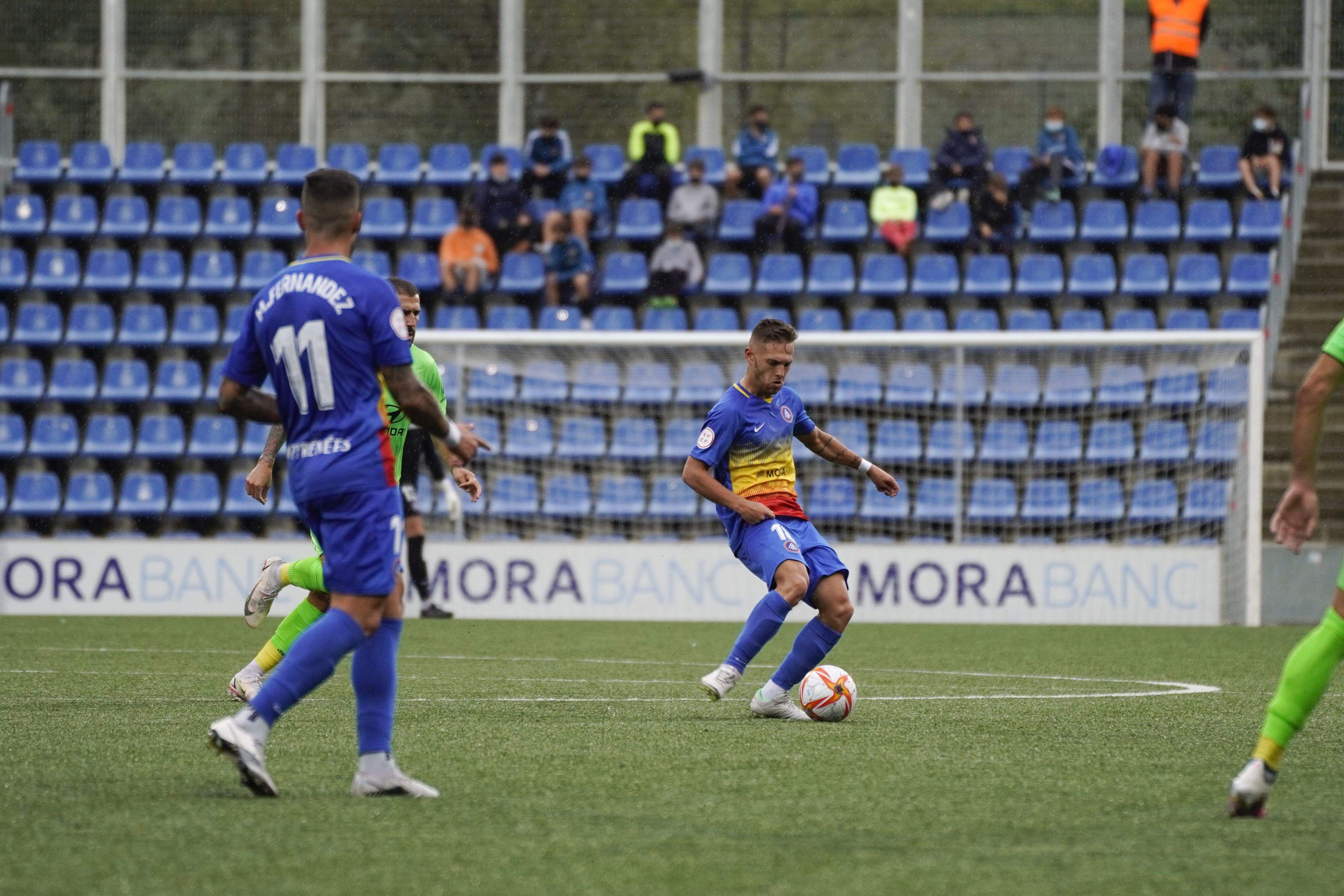 Un instant del partit entre l'Andorra i el Balears a la primera volta.