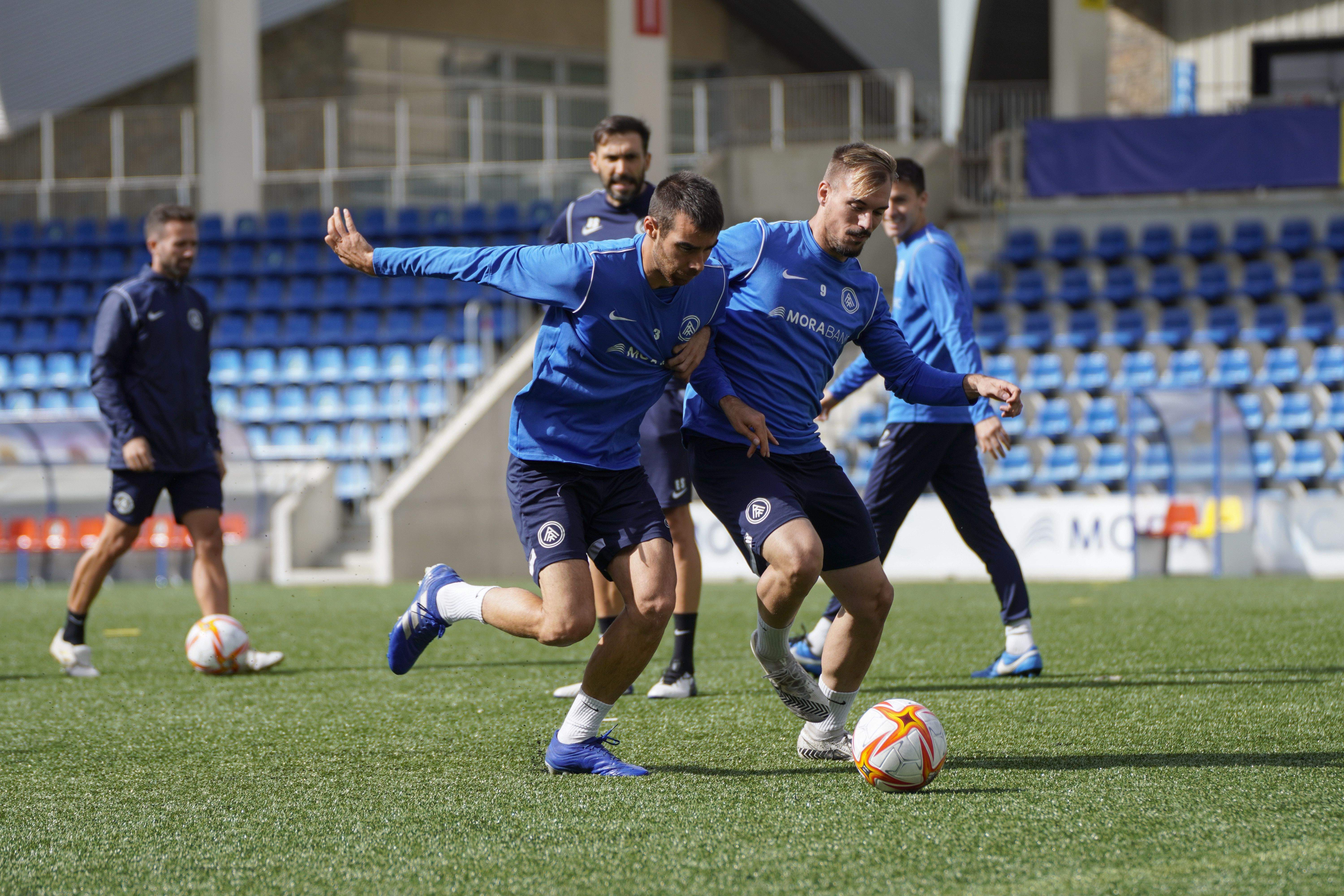 Un instant del darrer entrenament realitzat al Principat.