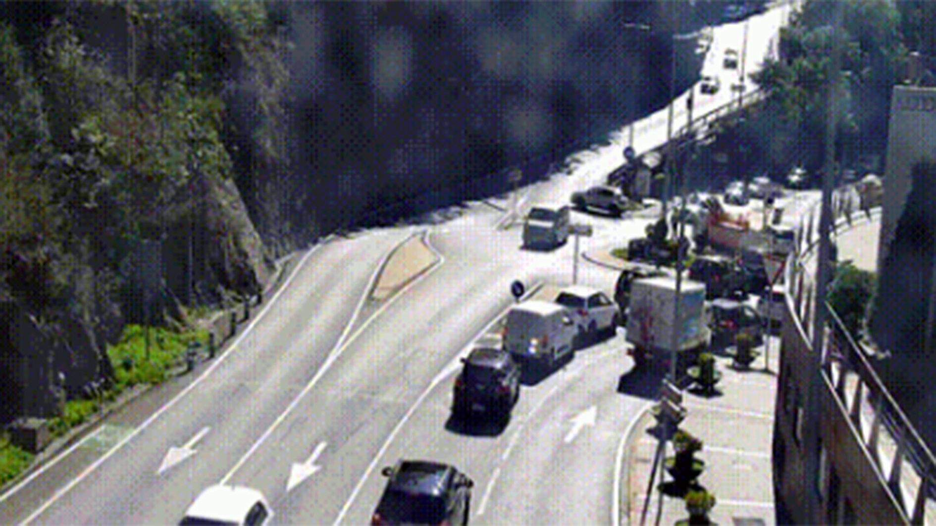 Retenció arran de l'accident.