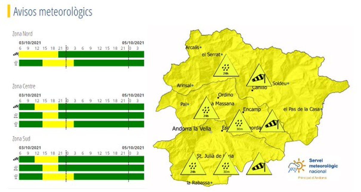 Mapa de previsió meteorològica per aquest diumenge.