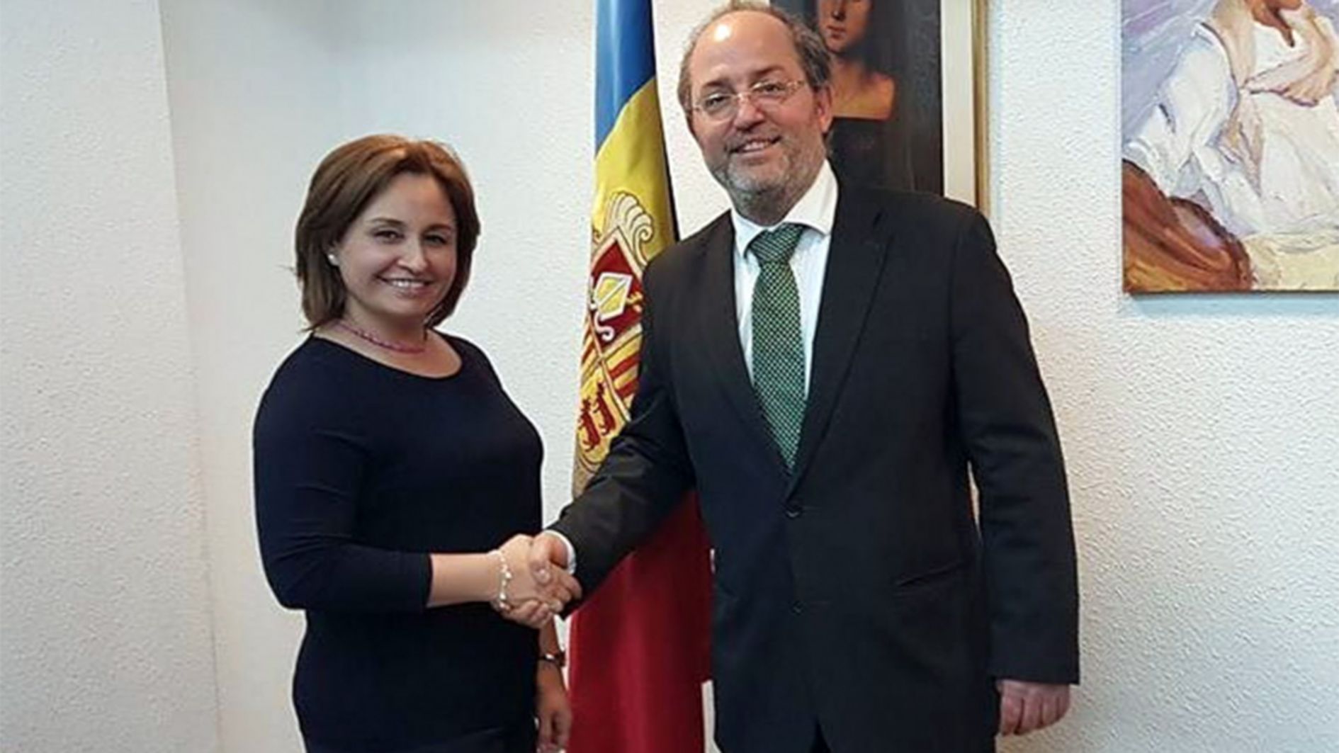 Kenia Porcell i Alfons Alberca en la visita que la primera va fer a Andorra.