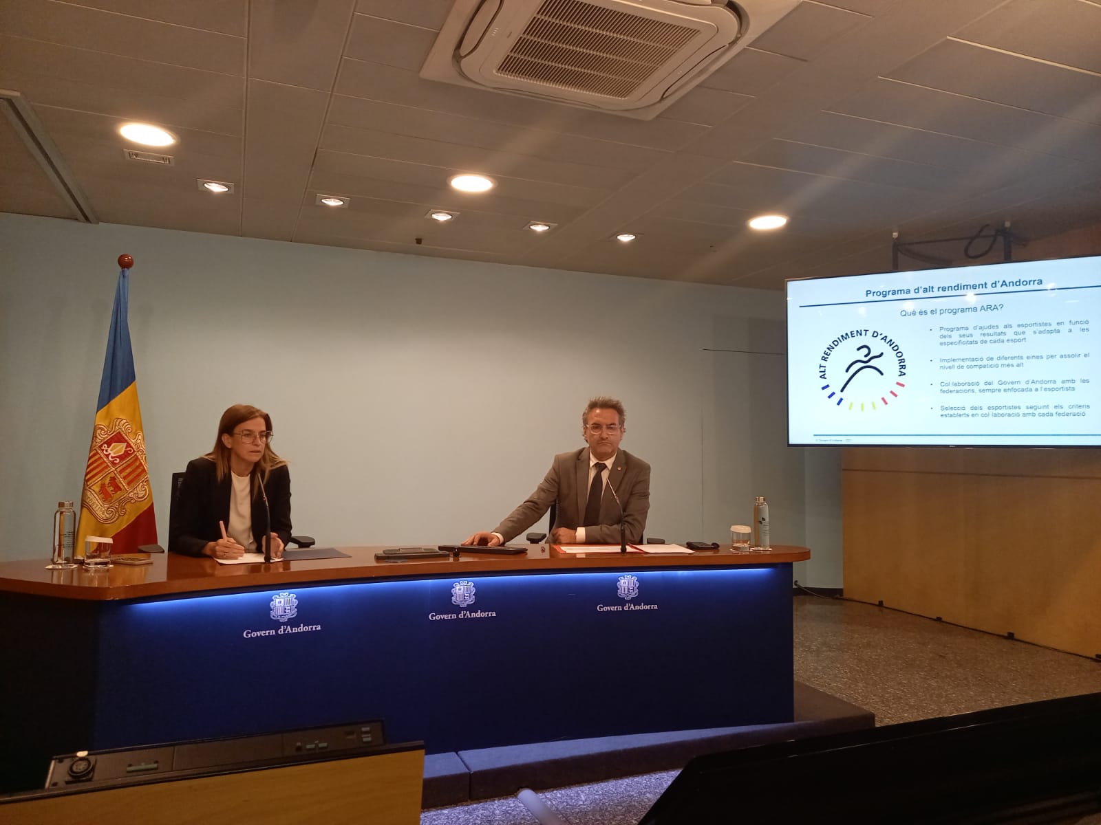 Riva i Ruiz, durant la roda de premsa.