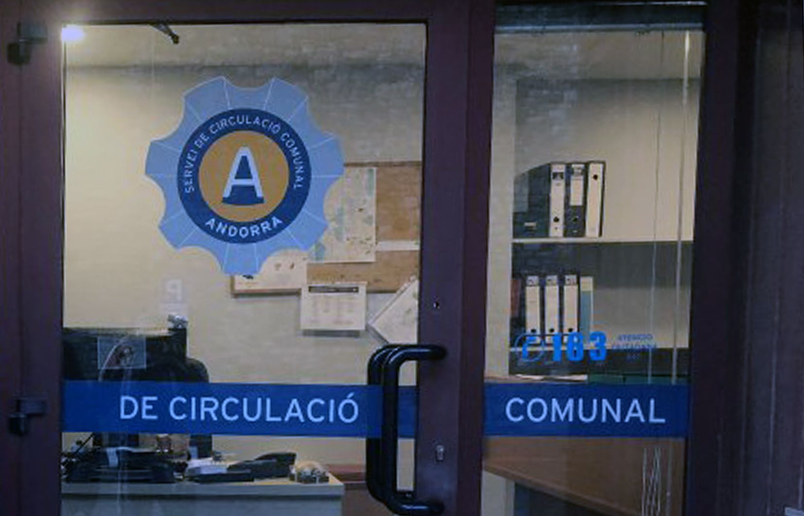 Despatx del servei de circulació d'Ordino.