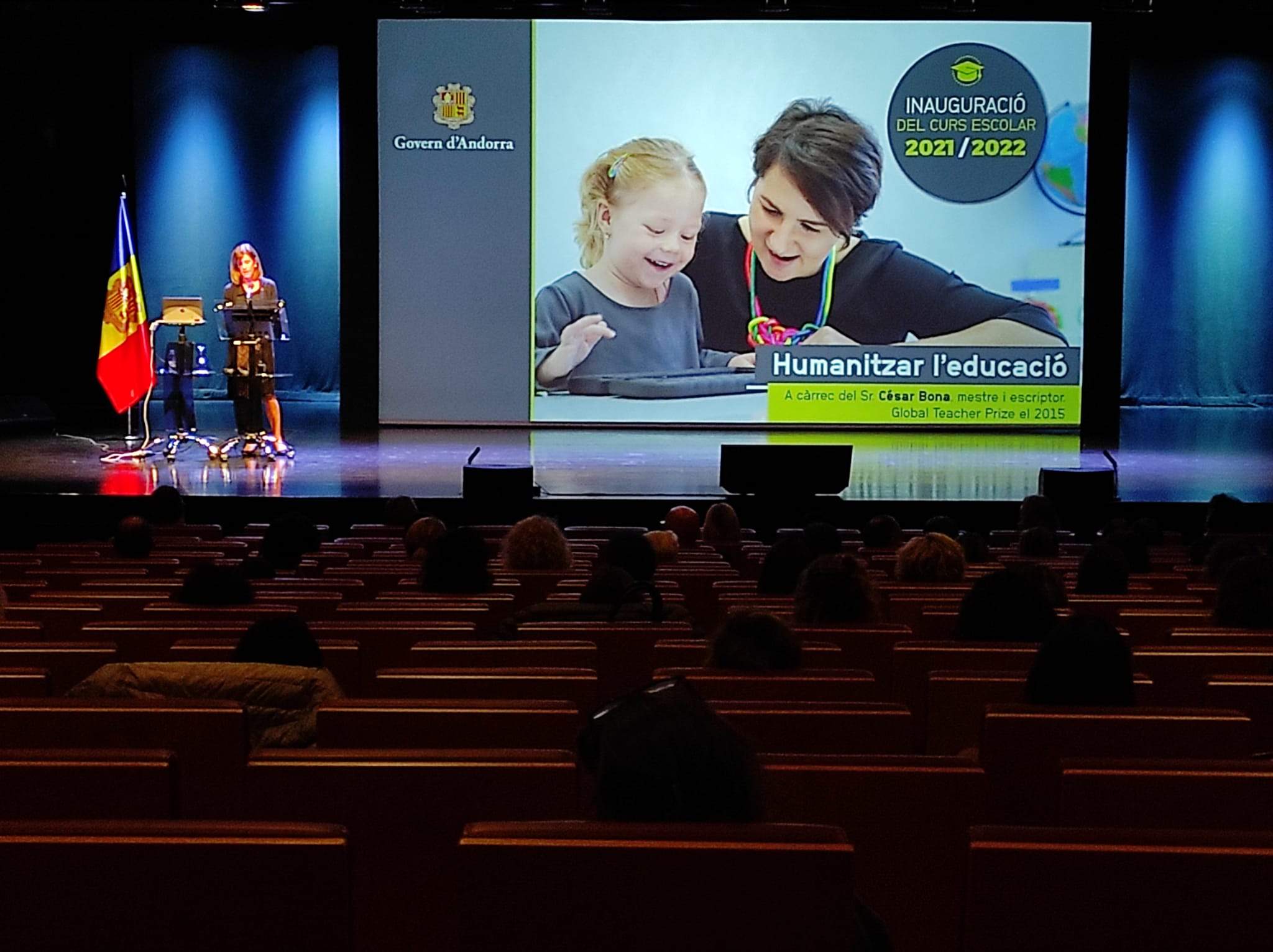 La ministra Ester Vilarrubla durant el seu parlament d'obertura de curs escolar.