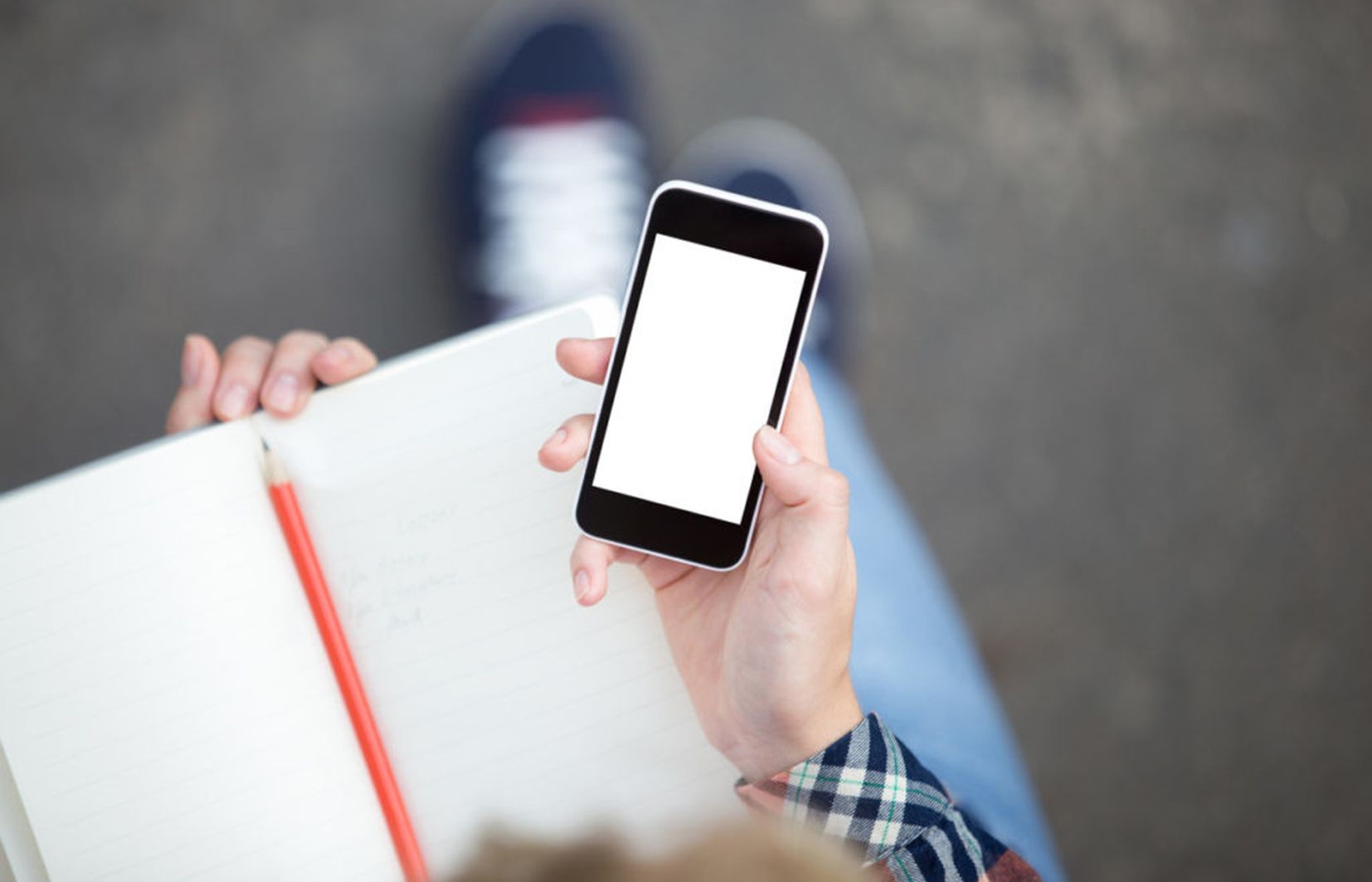 Un usuari amb un mòbil.