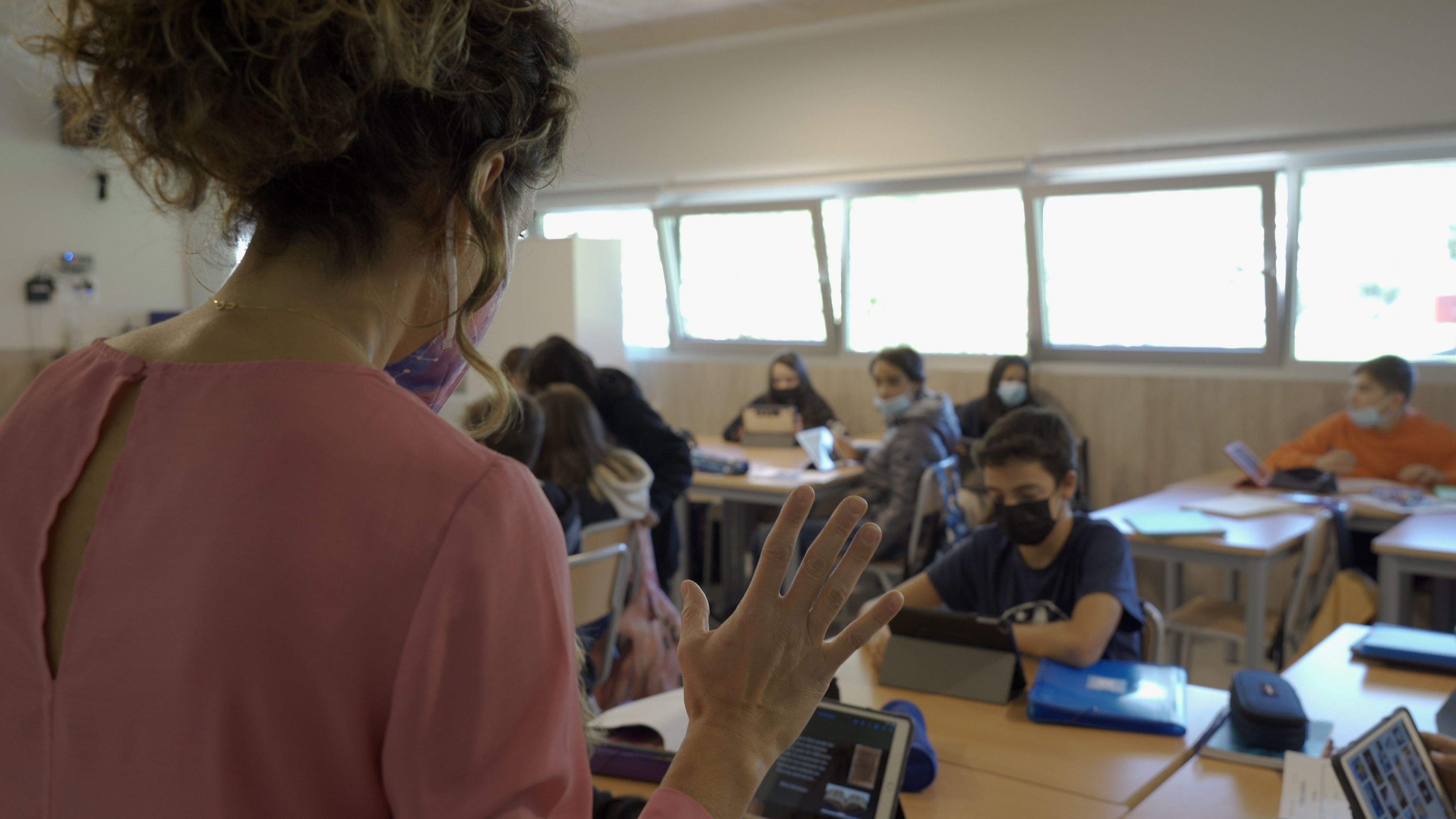 Una classe de l'Escola andorrana de Santa Coloma.