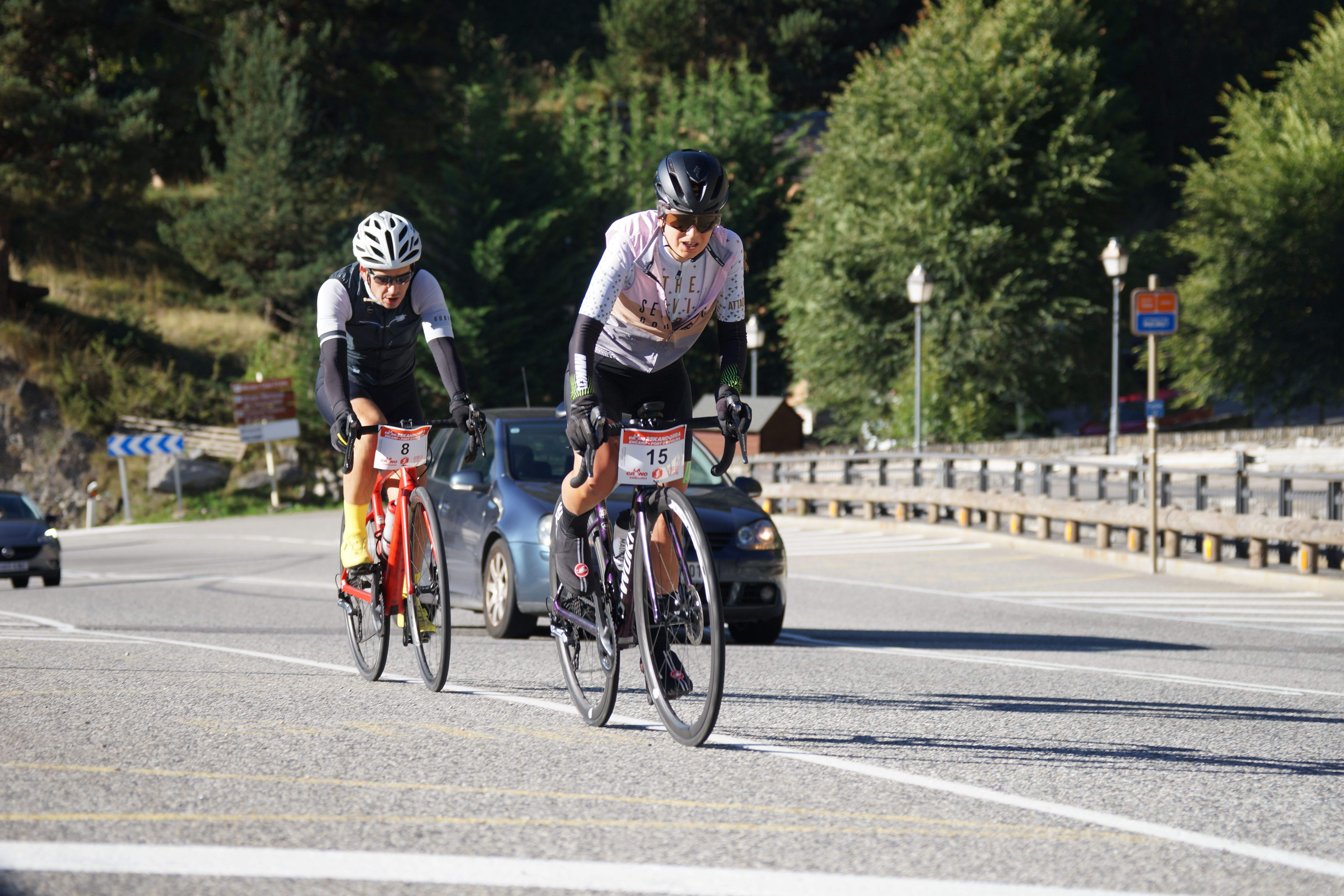 Un instant de la cronoescalada.