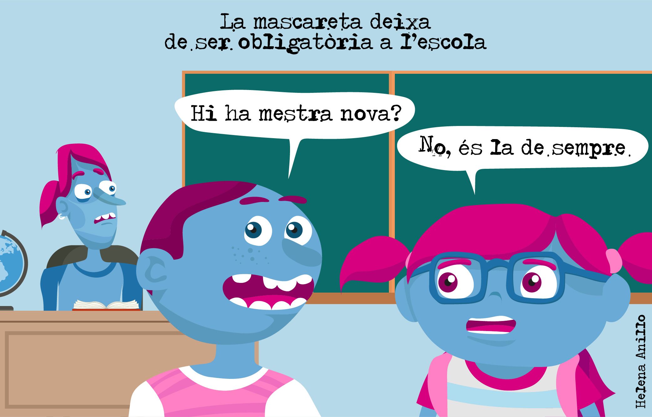 Sense mascareta a les aules.