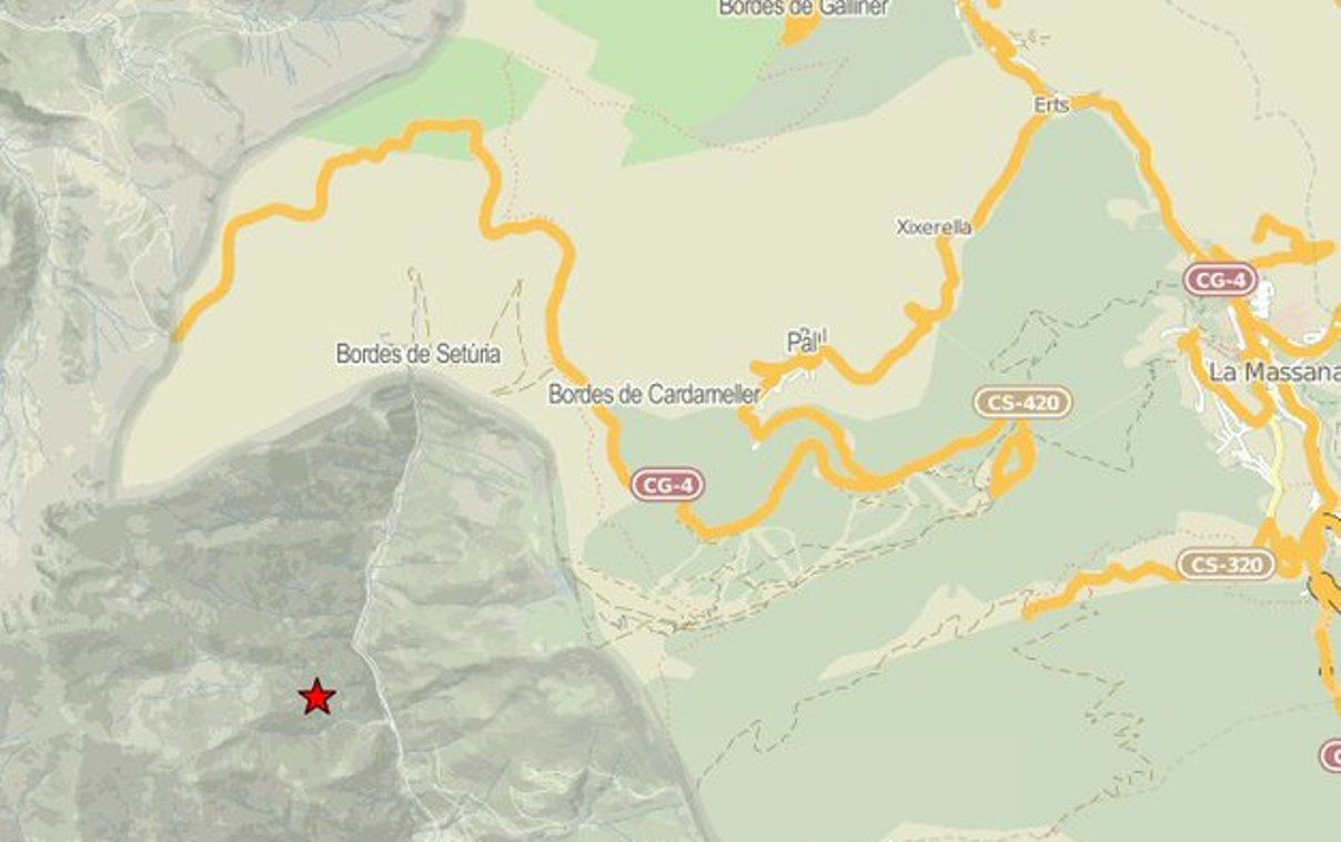UN MAPA QUE MOSTRA L'EPICENTRE DEL TERRATRÈMOL.