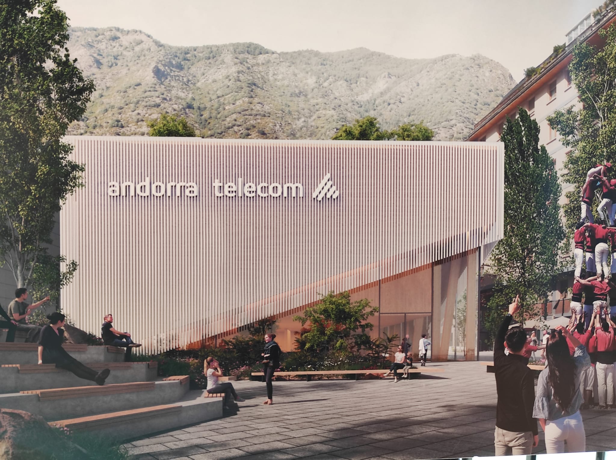 Representació de com serà 'Node', la futura seu d'Andorra Telecom.