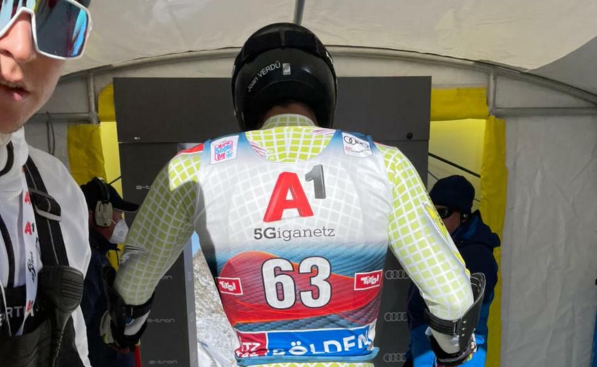 Verdú abans de prendre la sortida al gegant de Soelden.