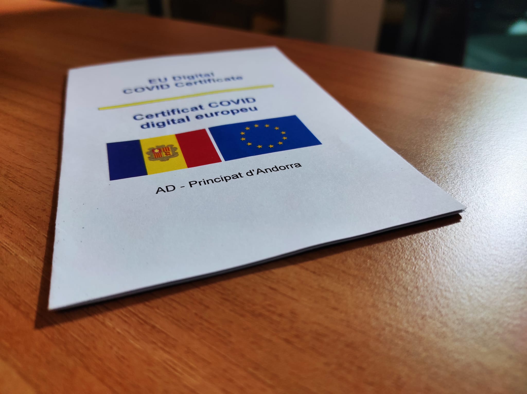 Un passaport Covid del Principat.