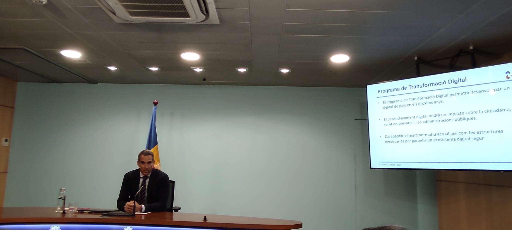 El secretari d'Estat César Marquina en la presentació de l'agència.