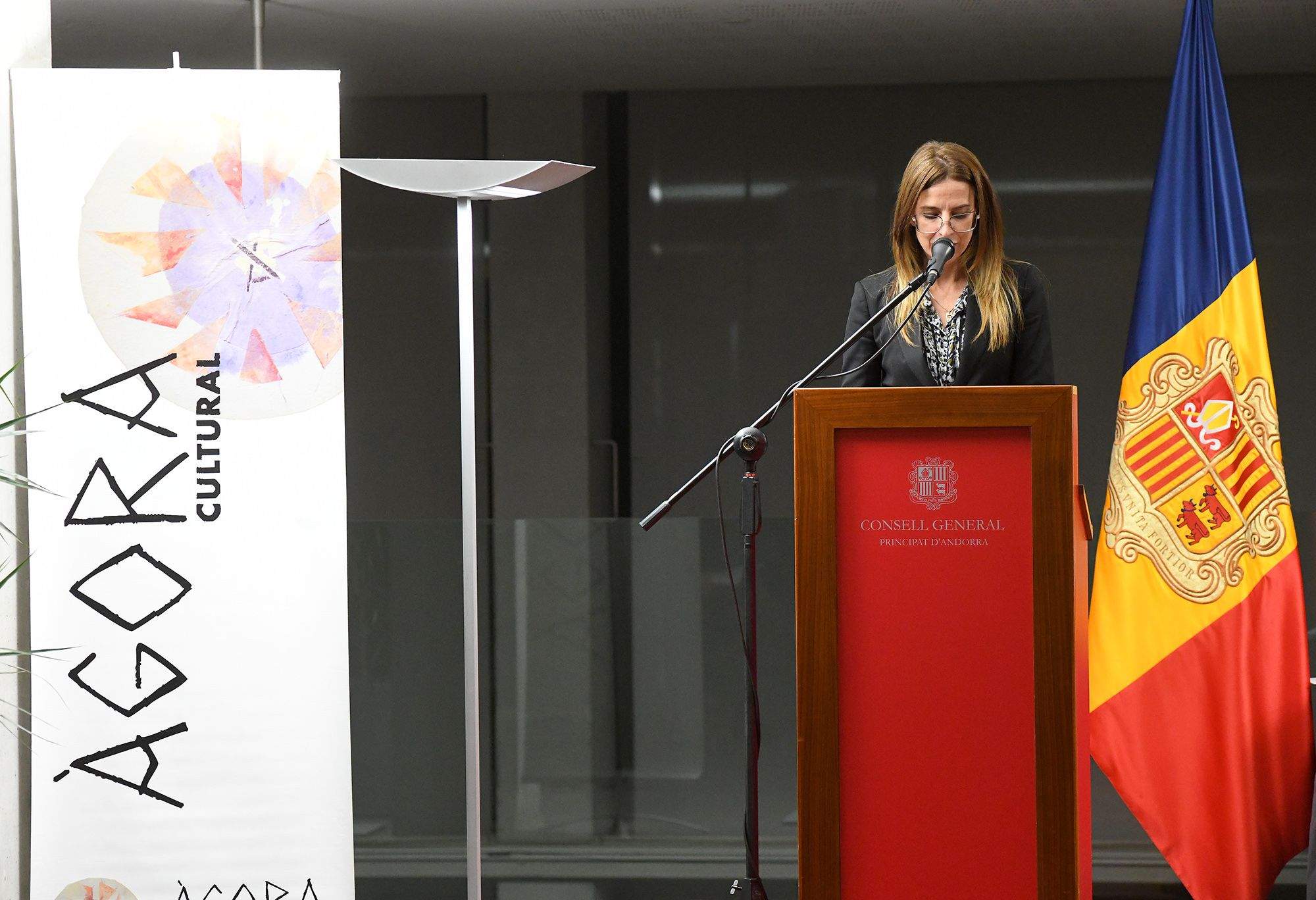 La ministra Riva, dimecres, durant el discurs en el Dia de la cultura.