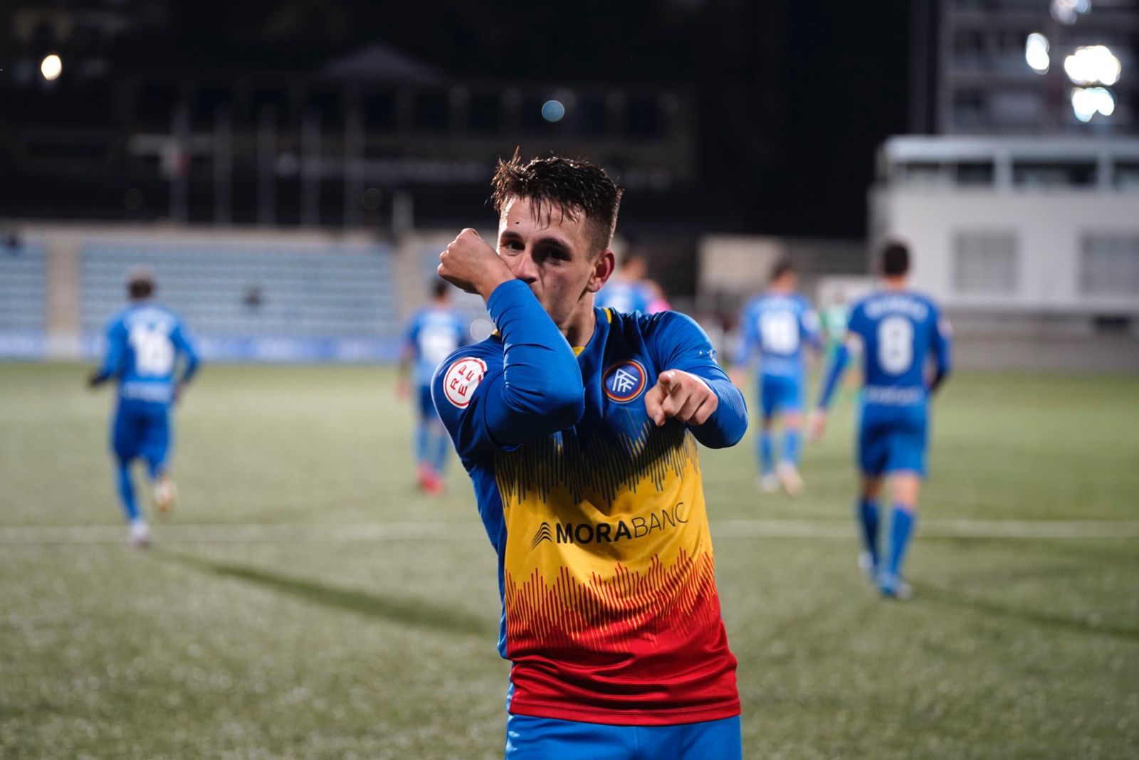 Iván Gil celebra un dels gols aconseguits aquesta temporada amb l'Andorra.