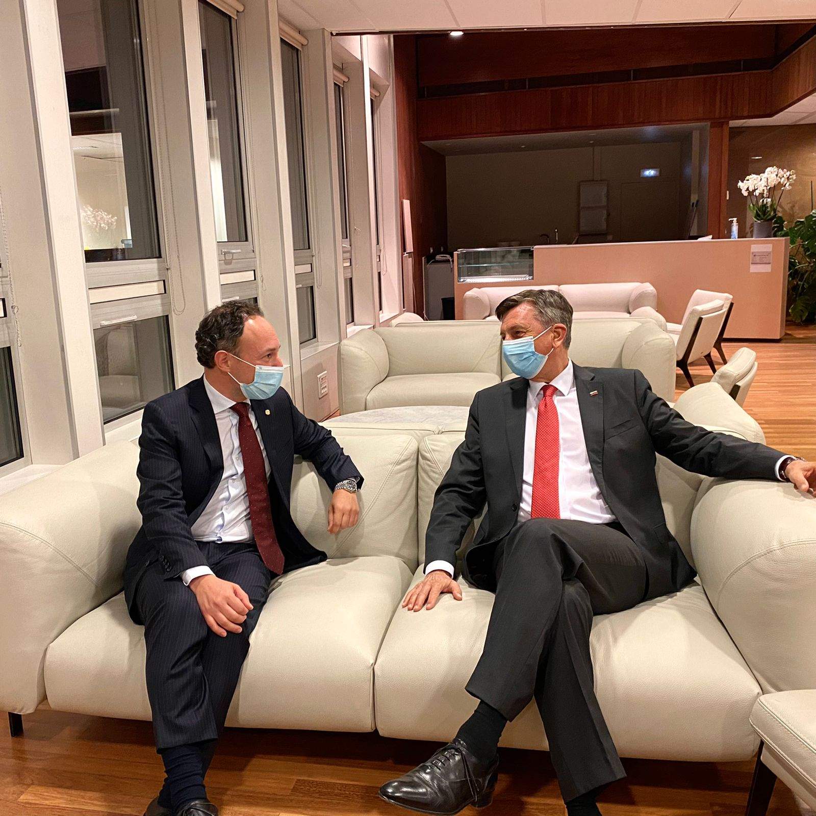 El cap de Govern, Xavier Espot, amb el president d'Eslovènia, Borut Pathor.