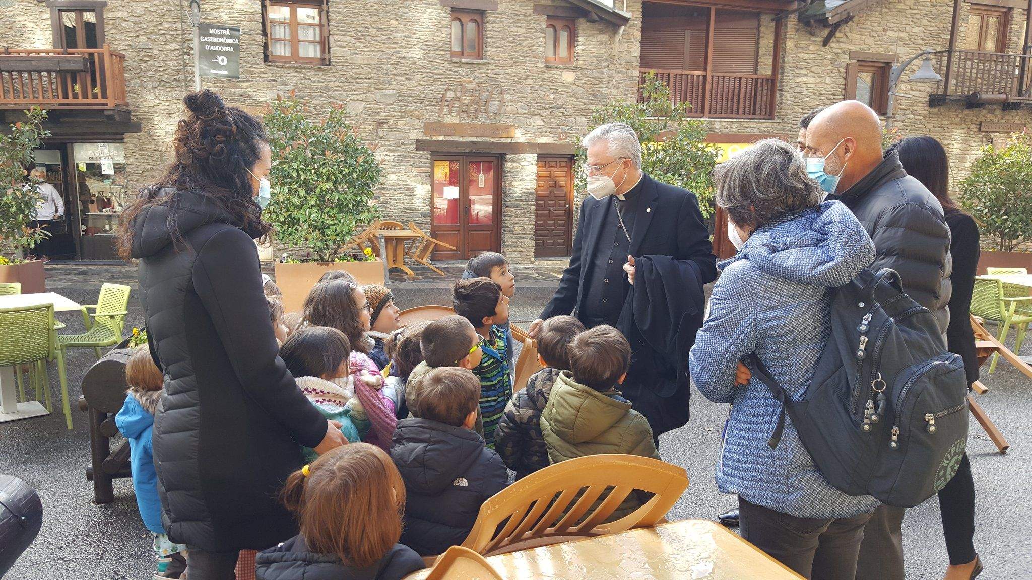 Joan-Enric Vives durant la seva visita, divendres, a Ordino.