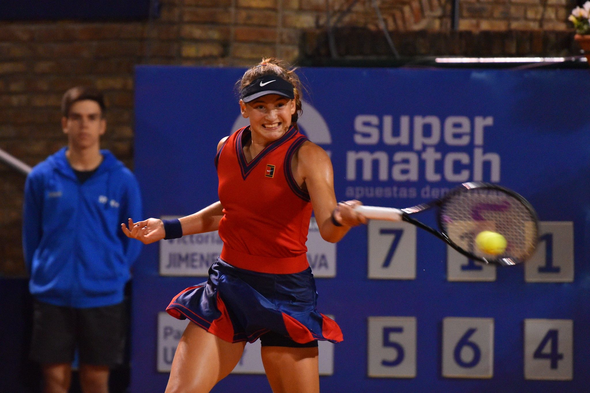Vicky Jiménez durant un partit a Montevideo.