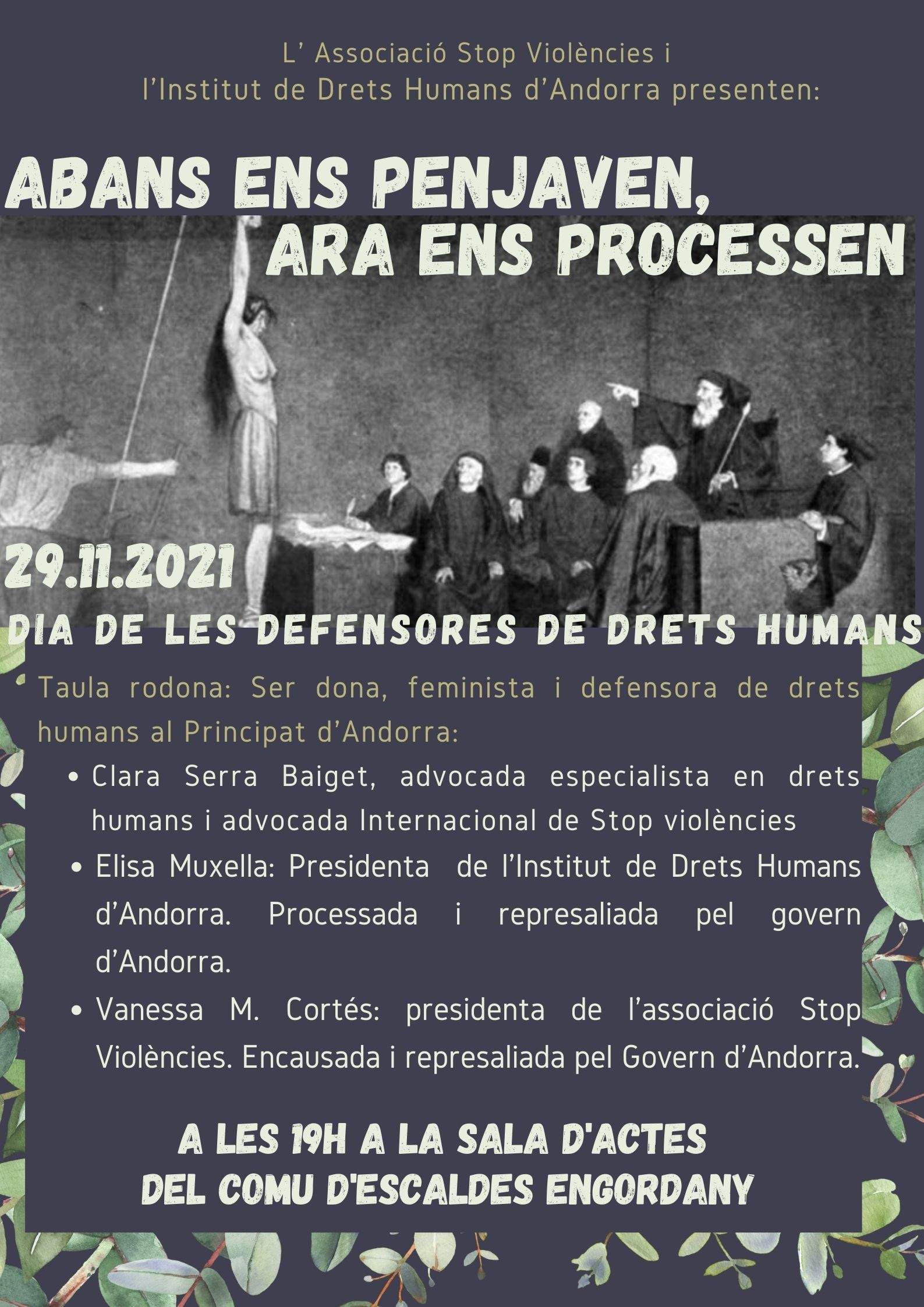 Cartell de la taula rodona organitzada per Stop Violències. Cartell de la taula rodona organitzada per Stop Violències.