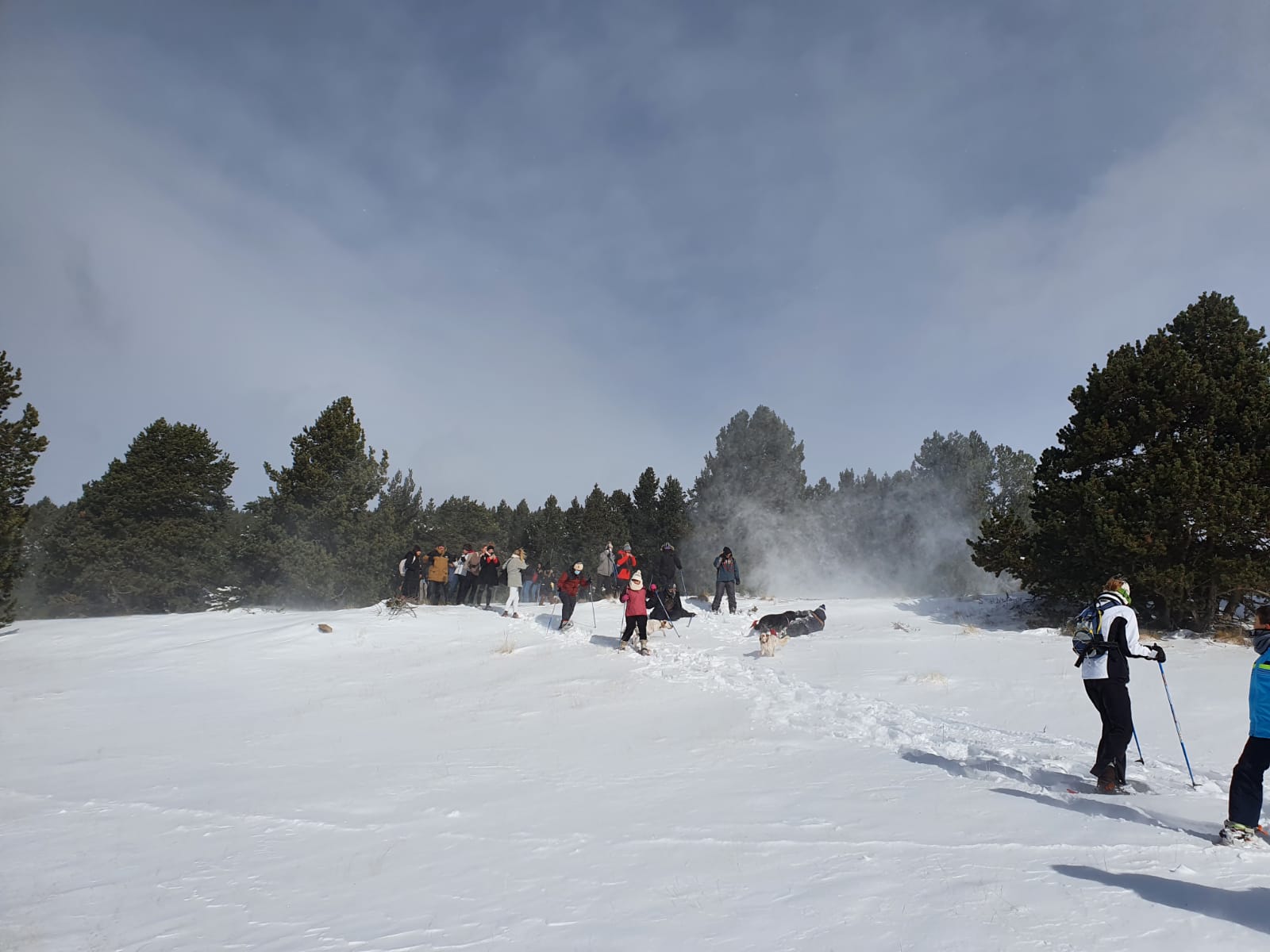 Practicants de raquetes a Naturland.