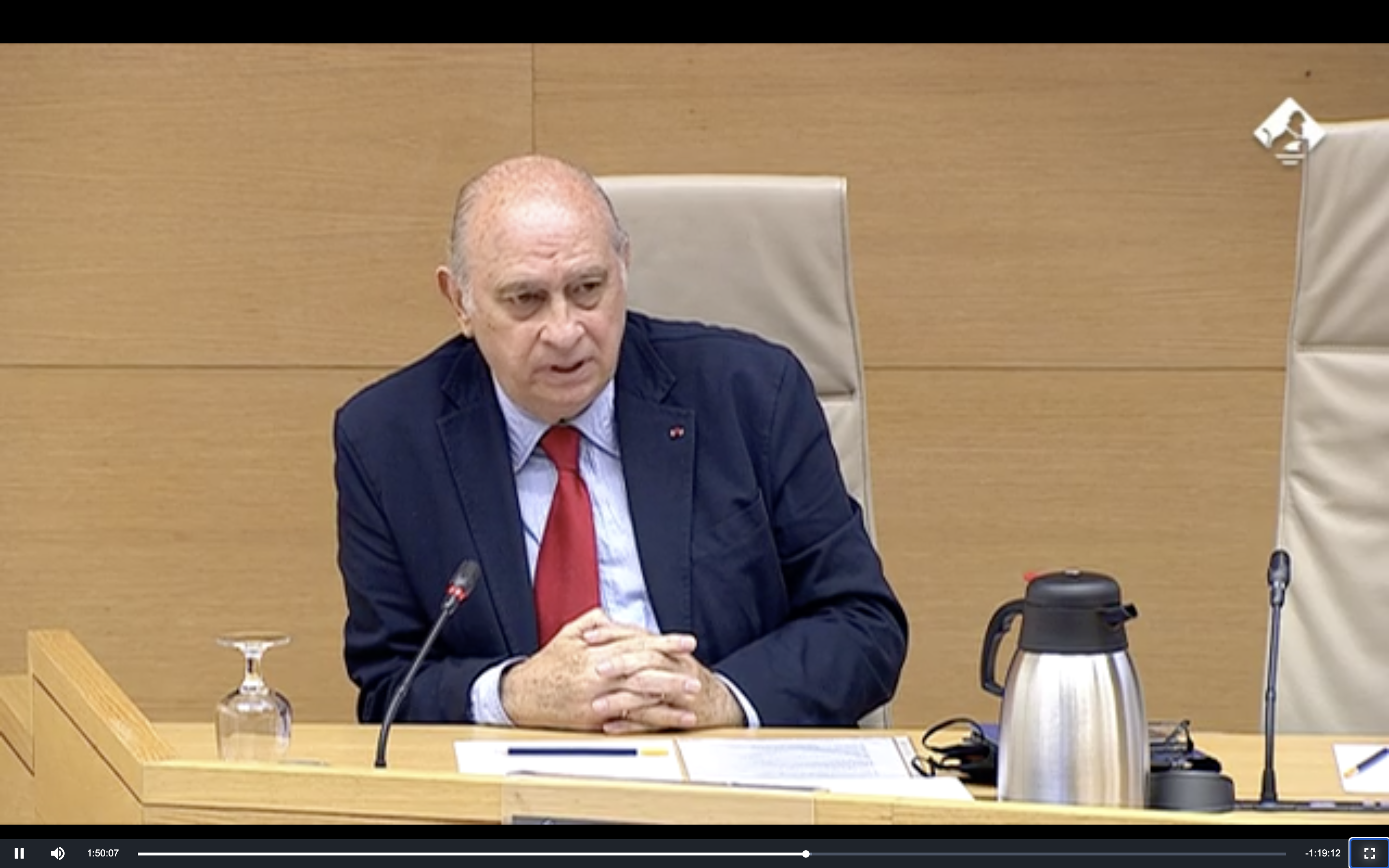 Una imatge de Jorge Fernández Díaz durant la compareixença a la comissió del Congrés.
