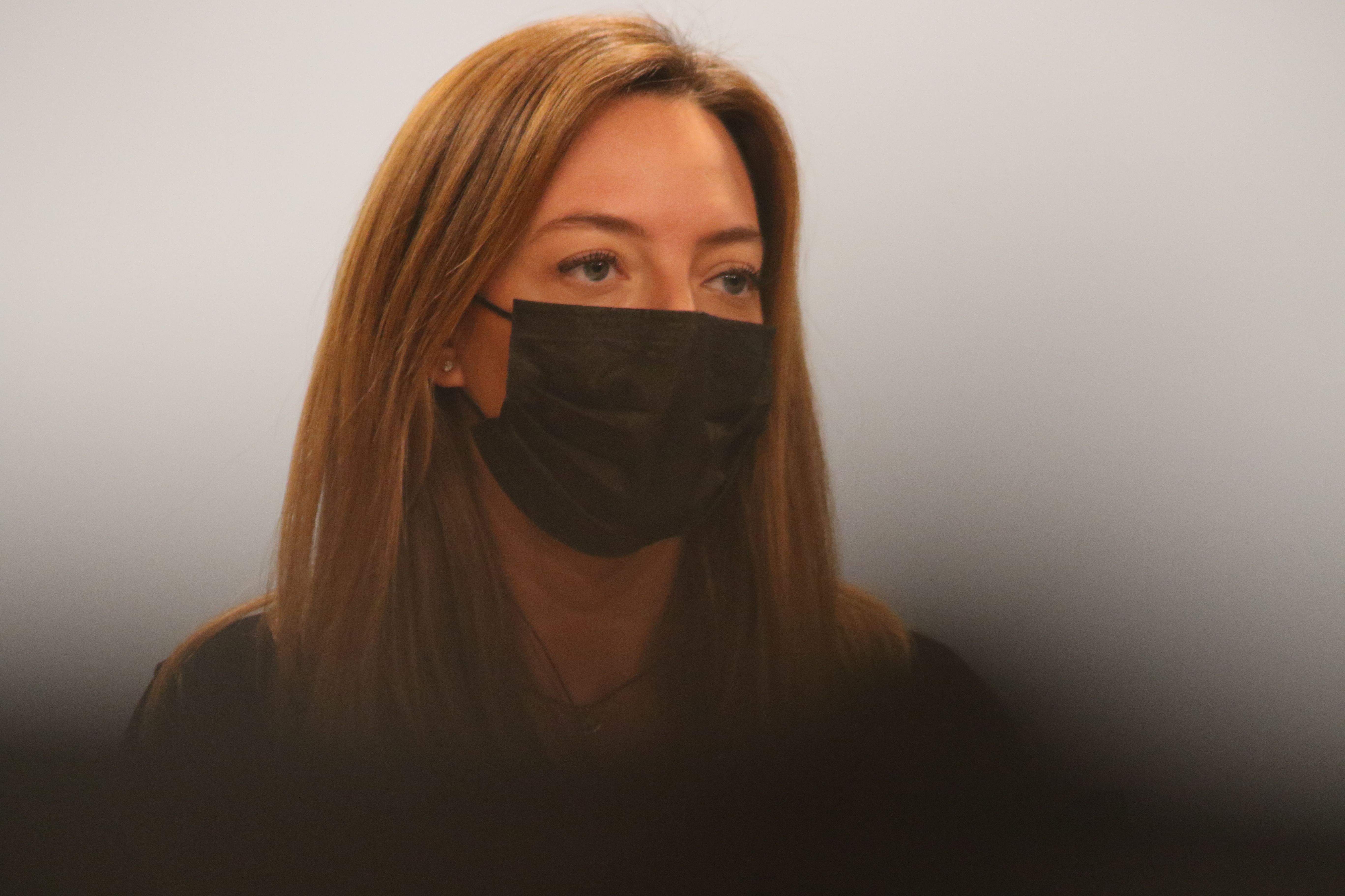 La secretària d'Estat de Salut, Helena Mas, durant la compareixença d'aquesta tarda.