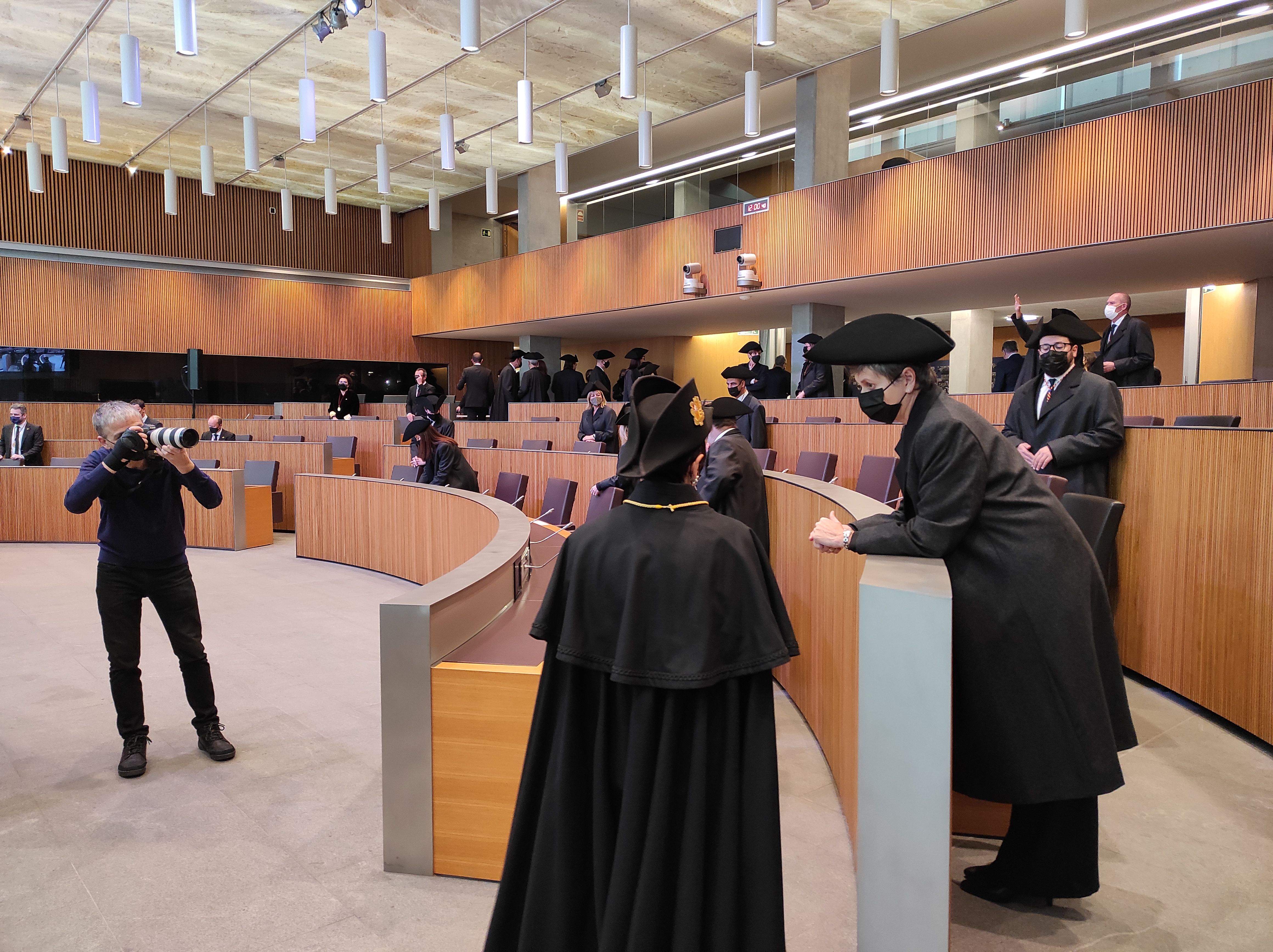 L'indret de l'hemicicle on s'ubiquen els consellers generals del PS.