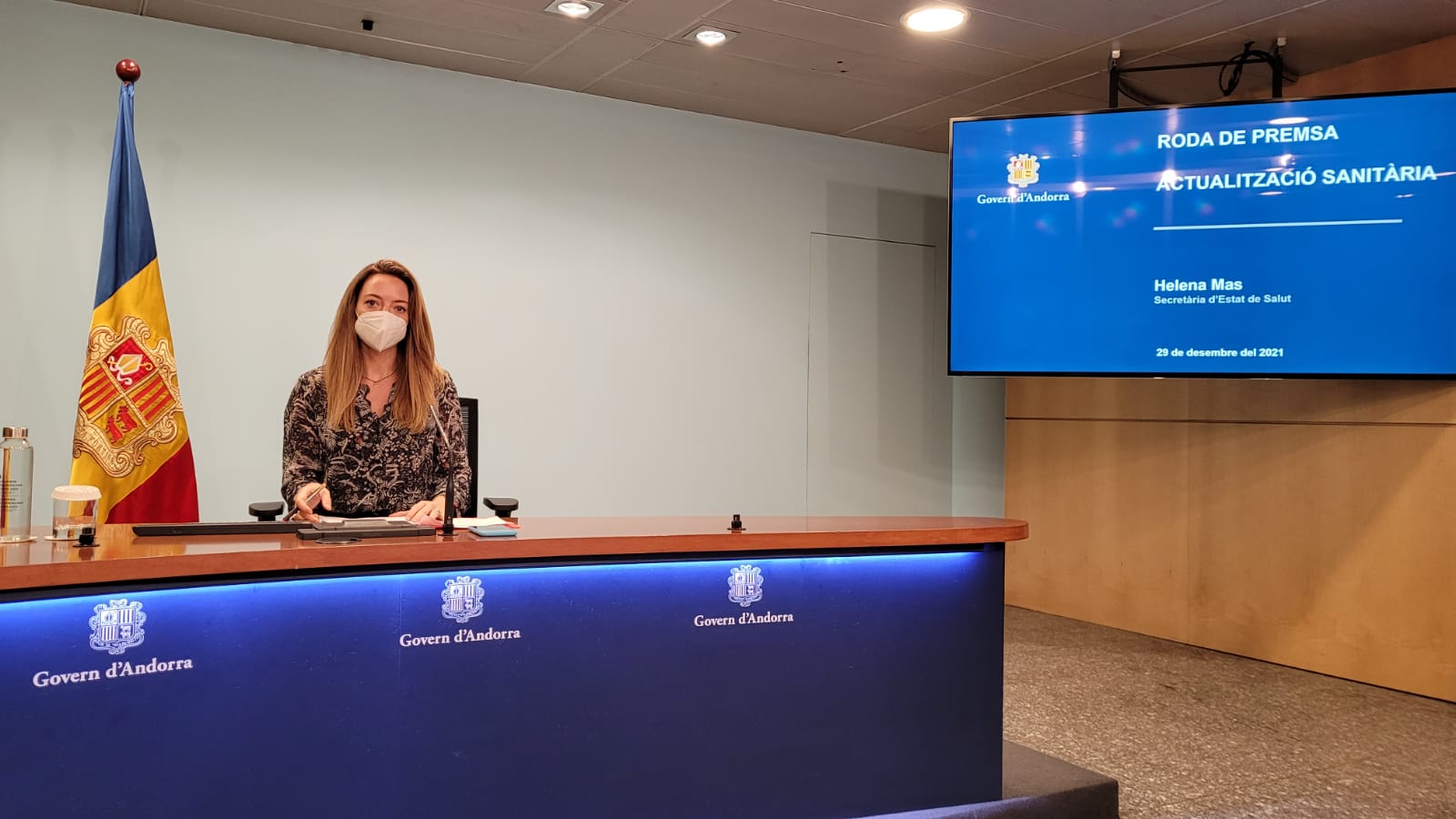 La secretària d'Estat de Salut, Helena Mas, durant la compareixença.