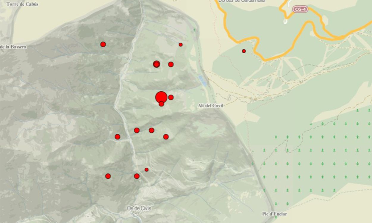 Una imatge de les rèpliques del terratrèmol de la darrera matinada.